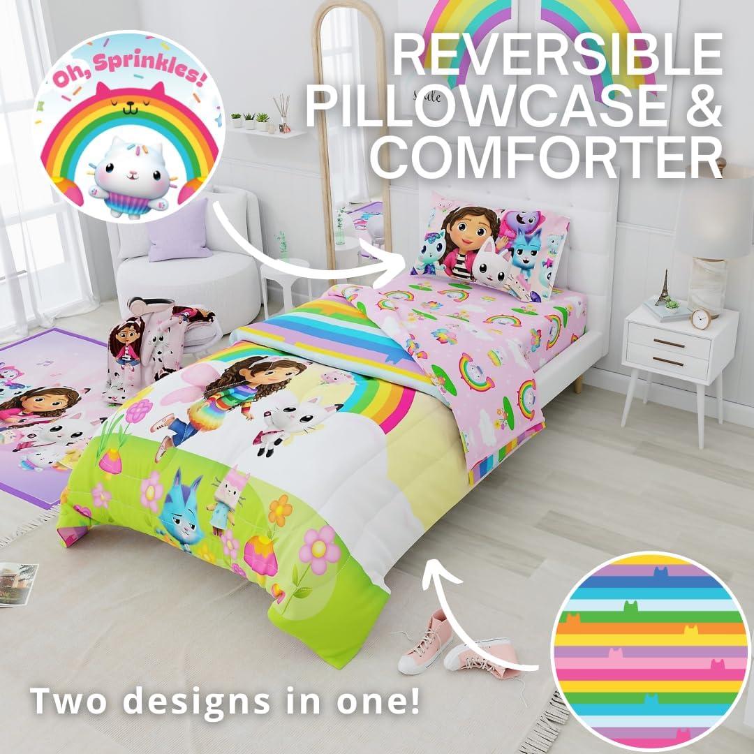 imageFranco Ms Rachel Educational Adventures Dino Learning Kids Bedding Super Soft ampamp Cozy Reversible Microfiber Comforter and Sheet Set 7 Piece Full Size Officially Licensed ProductGabbys Dollhouse Fun Festival Vibes