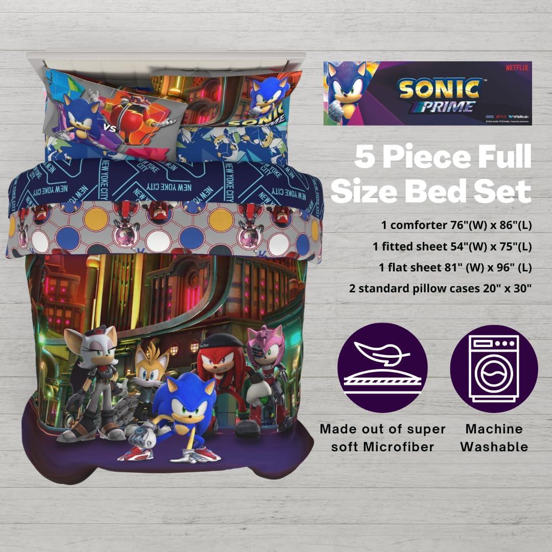 imageFranco Ms Rachel Educational Adventures Dino Learning Kids Bedding Super Soft ampamp Cozy Reversible Microfiber Comforter and Sheet Set 7 Piece Full Size Officially Licensed ProductSonic Prime