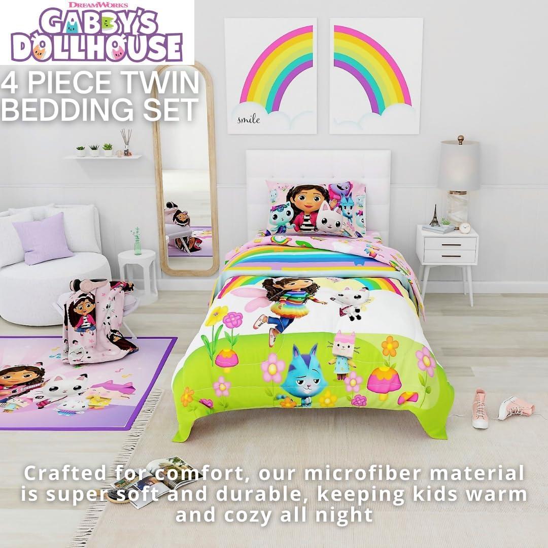 imageFranco Ms Rachel Educational Adventures Dino Learning Kids Bedding Super Soft ampamp Cozy Reversible Microfiber Comforter and Sheet Set 7 Piece Full Size Officially Licensed ProductGabbys Dollhouse Fun Festival Vibes