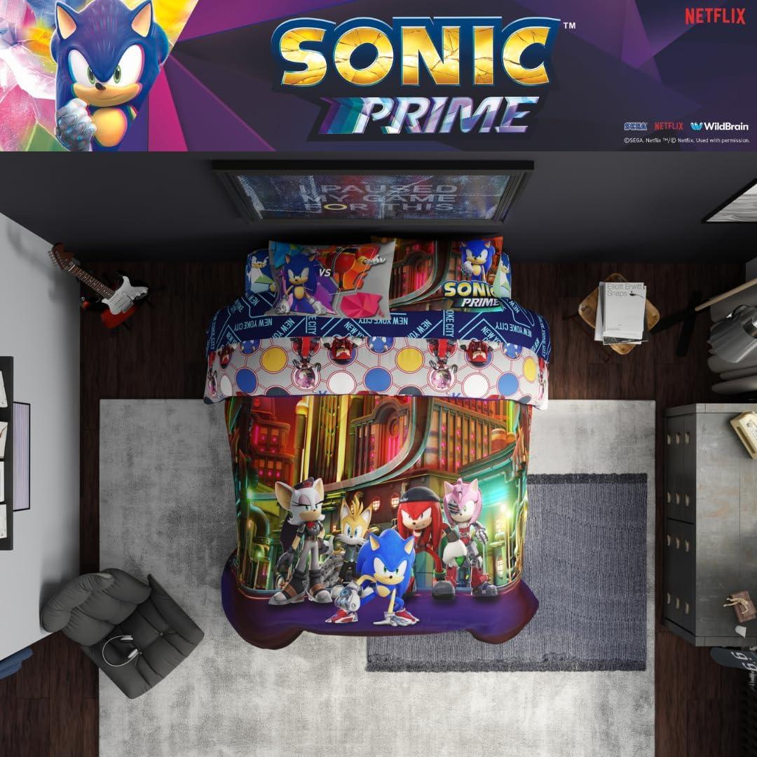 imageFranco Ms Rachel Educational Adventures Dino Learning Kids Bedding Super Soft ampamp Cozy Reversible Microfiber Comforter and Sheet Set 7 Piece Full Size Officially Licensed ProductSonic Prime