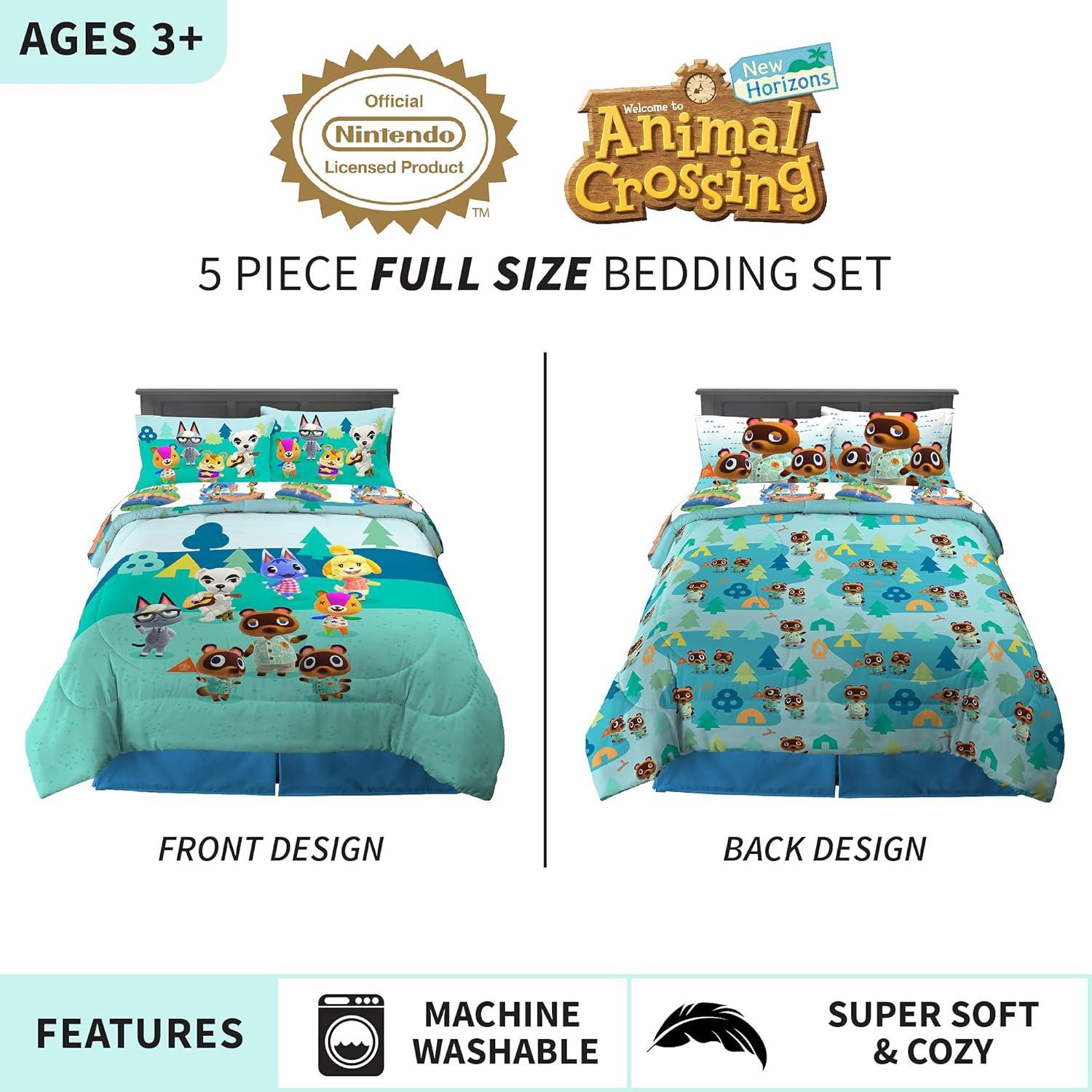 imageFranco Ms Rachel Educational Adventures Kids Bedding Super Soft Microfiber Comforter and Sheet Set 4 Piece Twin Size Officially Licensed ProductAnimal Crossing