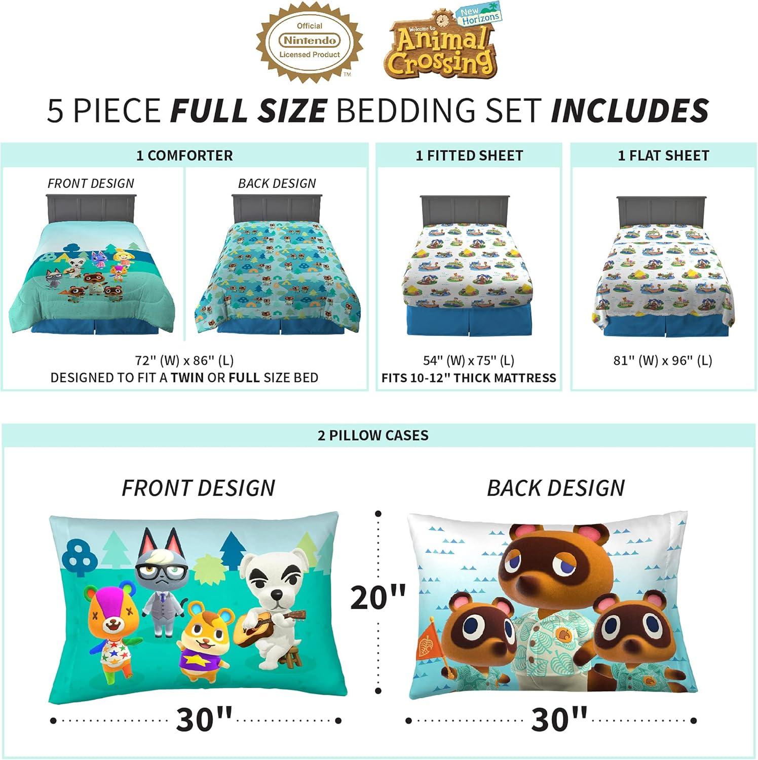 imageFranco Ms Rachel Educational Adventures Kids Bedding Super Soft Microfiber Comforter and Sheet Set 4 Piece Twin Size Officially Licensed ProductAnimal Crossing