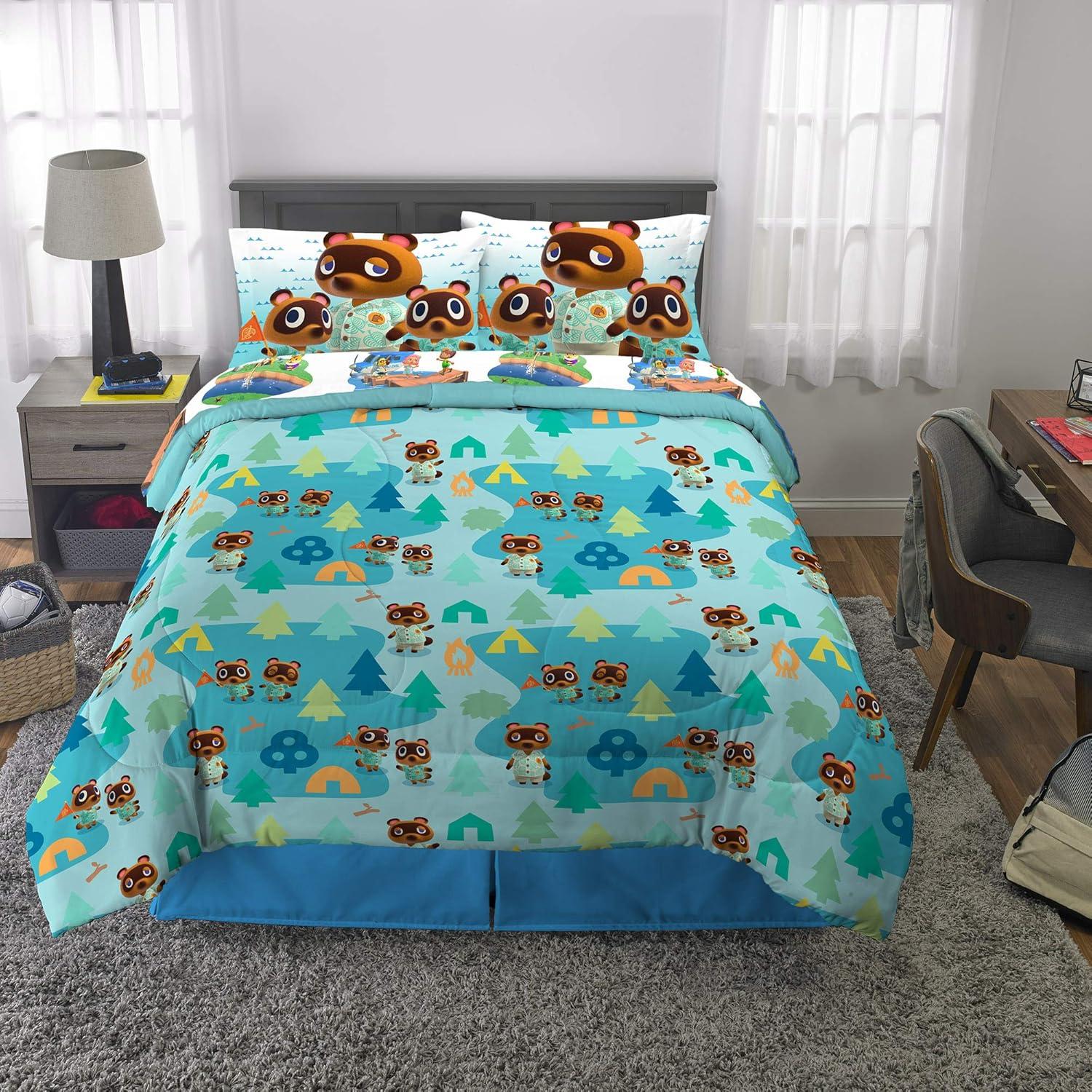 imageFranco Ms Rachel Educational Adventures Kids Bedding Super Soft Microfiber Comforter and Sheet Set 4 Piece Twin Size Officially Licensed ProductAnimal Crossing