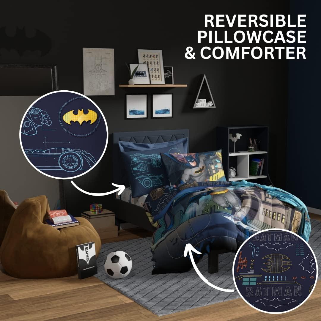 imageFranco Ms Rachel Educational Adventures Kids Bedding Super Soft Microfiber Comforter and Sheet Set 4 Piece Twin Size Officially Licensed ProductBatman