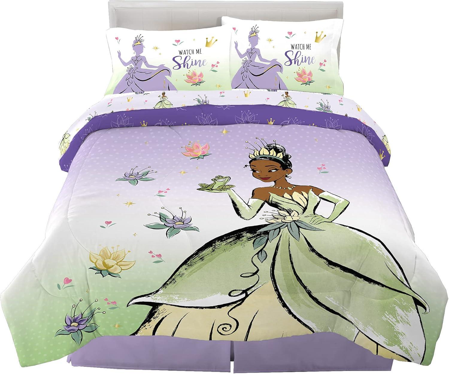 imageFranco Ms Rachel Educational Adventures Kids Bedding Super Soft Microfiber Comforter and Sheet Set 4 Piece Twin Size Officially Licensed ProductDisney Princess Tiana