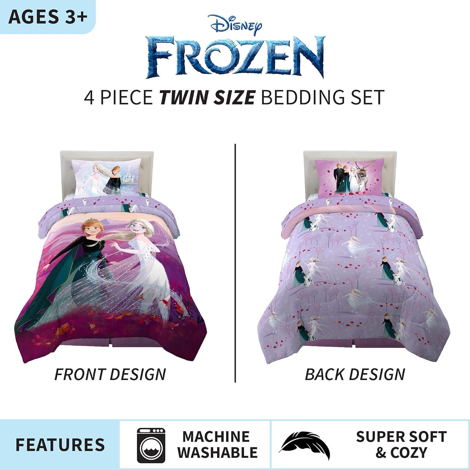 imageFranco Ms Rachel Educational Adventures Kids Bedding Super Soft Microfiber Comforter and Sheet Set 4 Piece Twin Size Officially Licensed ProductDisney Frozen 2