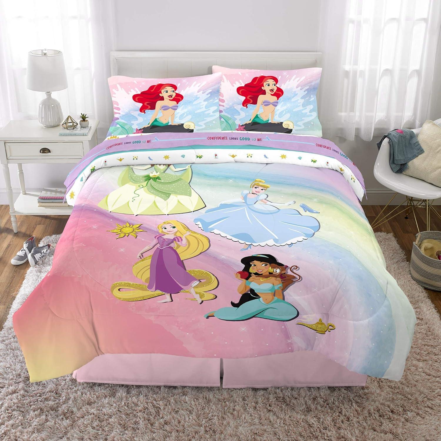 imageFranco Ms Rachel Educational Adventures Kids Bedding Super Soft Microfiber Comforter and Sheet Set 4 Piece Twin Size Officially Licensed ProductDisney Princess