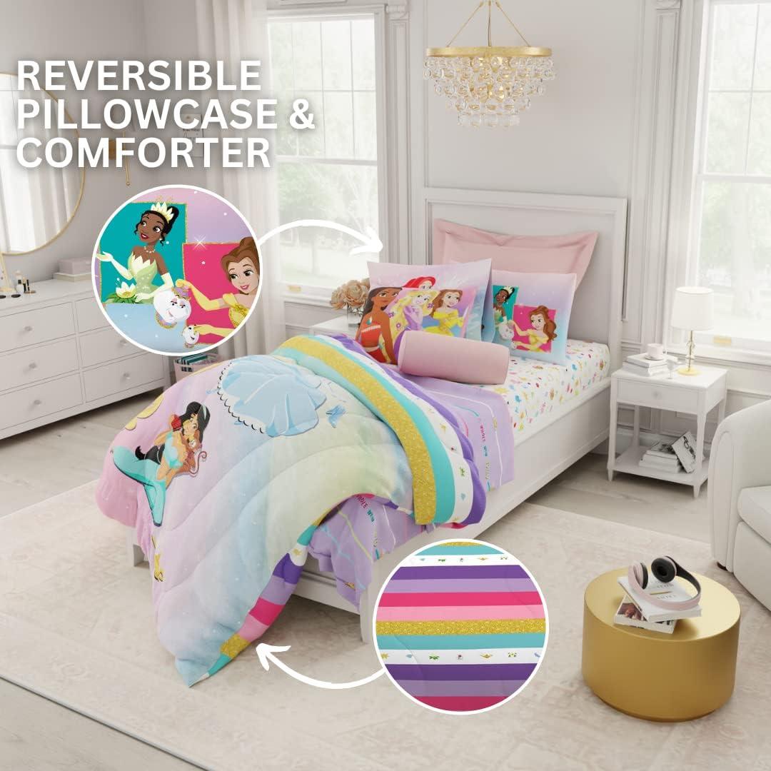 imageFranco Ms Rachel Educational Adventures Kids Bedding Super Soft Microfiber Comforter and Sheet Set 4 Piece Twin Size Officially Licensed ProductDisney Princess