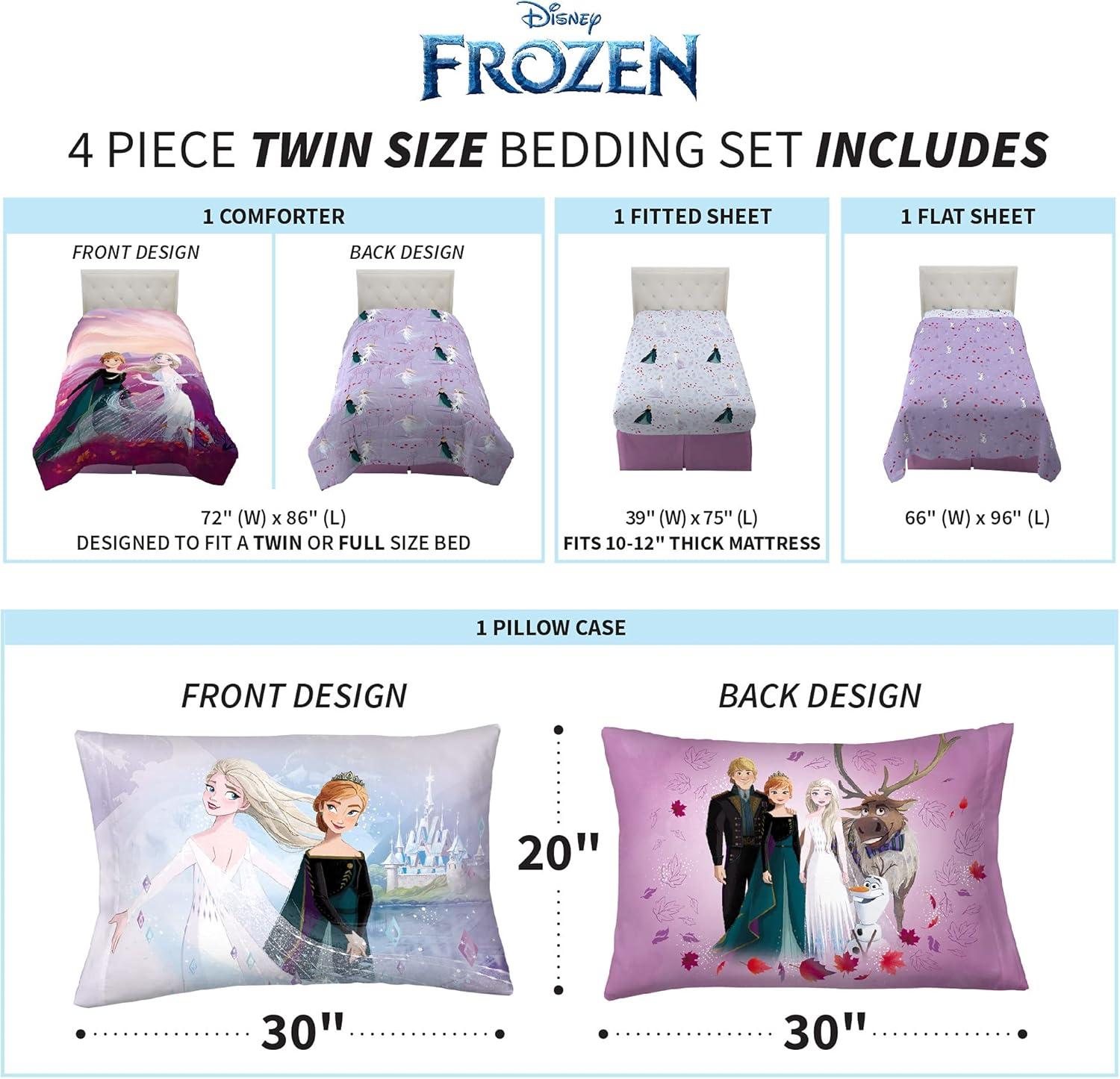 imageFranco Ms Rachel Educational Adventures Kids Bedding Super Soft Microfiber Comforter and Sheet Set 4 Piece Twin Size Officially Licensed ProductDisney Frozen 2