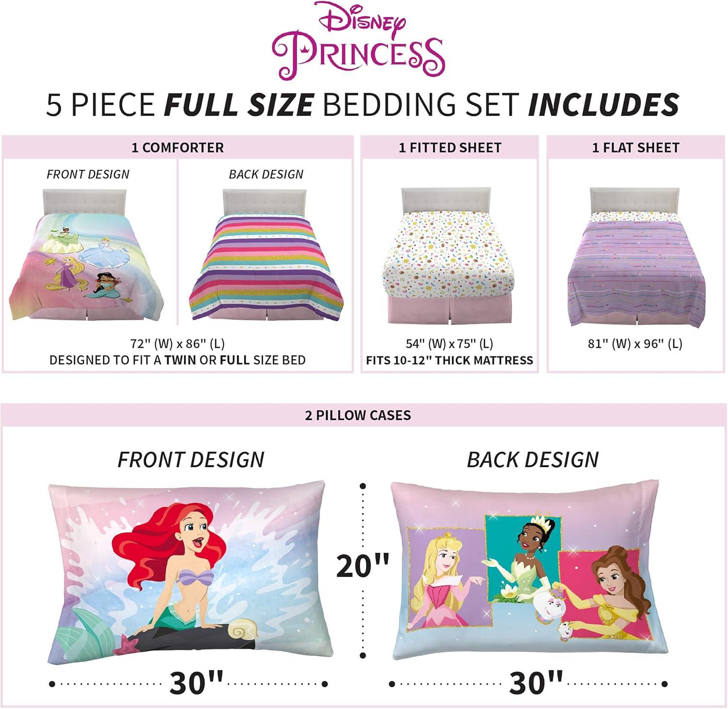 imageFranco Ms Rachel Educational Adventures Kids Bedding Super Soft Microfiber Comforter and Sheet Set 4 Piece Twin Size Officially Licensed ProductDisney Princess