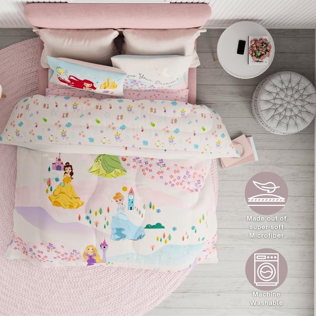 imageFranco Ms Rachel Educational Adventures Kids Bedding Super Soft Microfiber Comforter and Sheet Set 4 Piece Twin Size Officially Licensed ProductDisney Princess Following a Dream