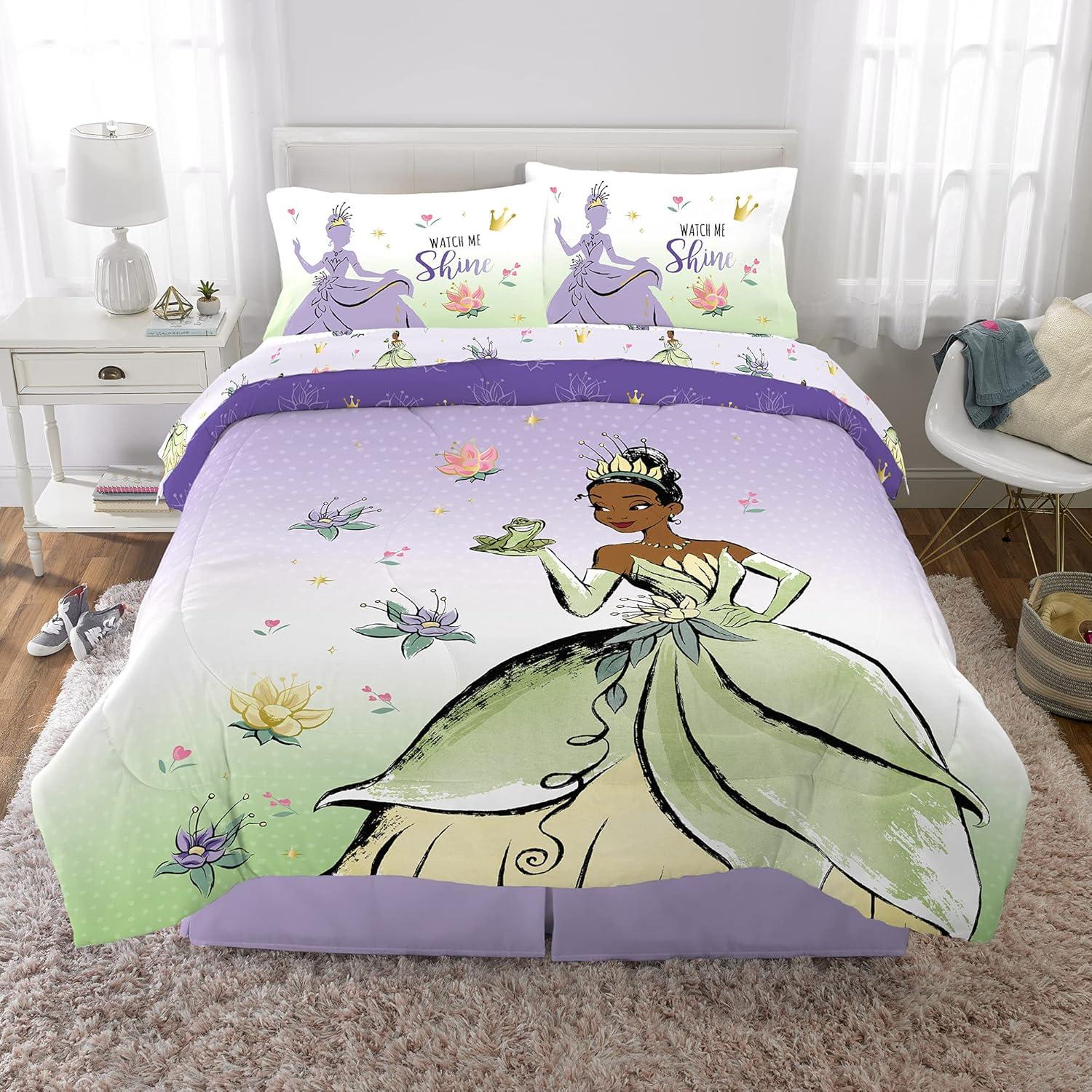 imageFranco Ms Rachel Educational Adventures Kids Bedding Super Soft Microfiber Comforter and Sheet Set 4 Piece Twin Size Officially Licensed ProductDisney Princess Tiana