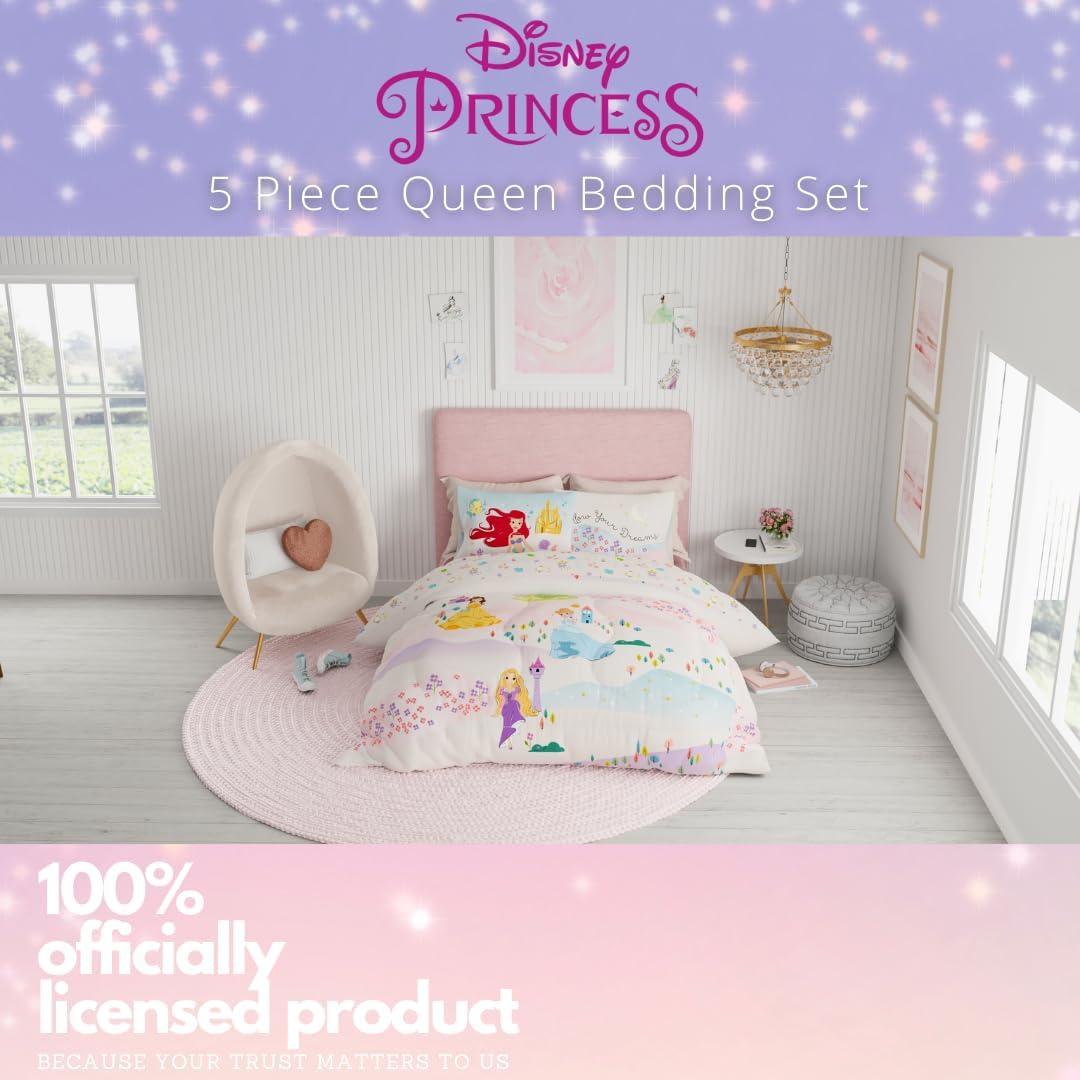 imageFranco Ms Rachel Educational Adventures Kids Bedding Super Soft Microfiber Comforter and Sheet Set 4 Piece Twin Size Officially Licensed ProductDisney Princess Following a Dream