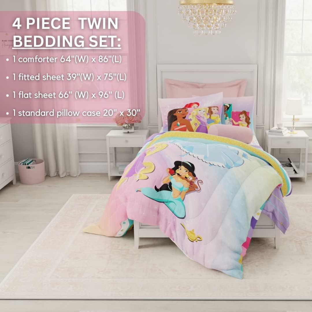 imageFranco Ms Rachel Educational Adventures Kids Bedding Super Soft Microfiber Comforter and Sheet Set 4 Piece Twin Size Officially Licensed ProductDisney Princess