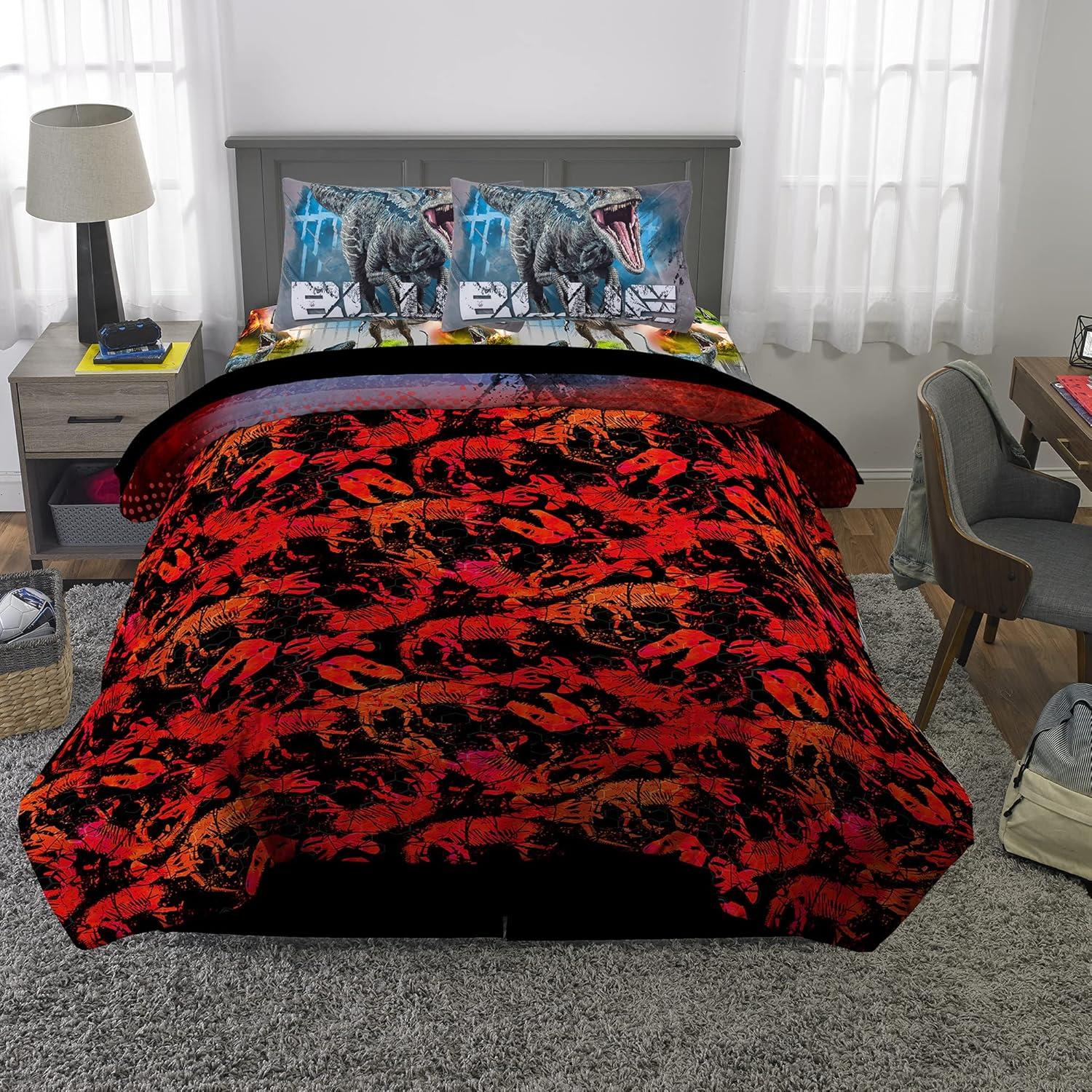 imageFranco Ms Rachel Educational Adventures Kids Bedding Super Soft Microfiber Comforter and Sheet Set 4 Piece Twin Size Officially Licensed ProductJurassic World