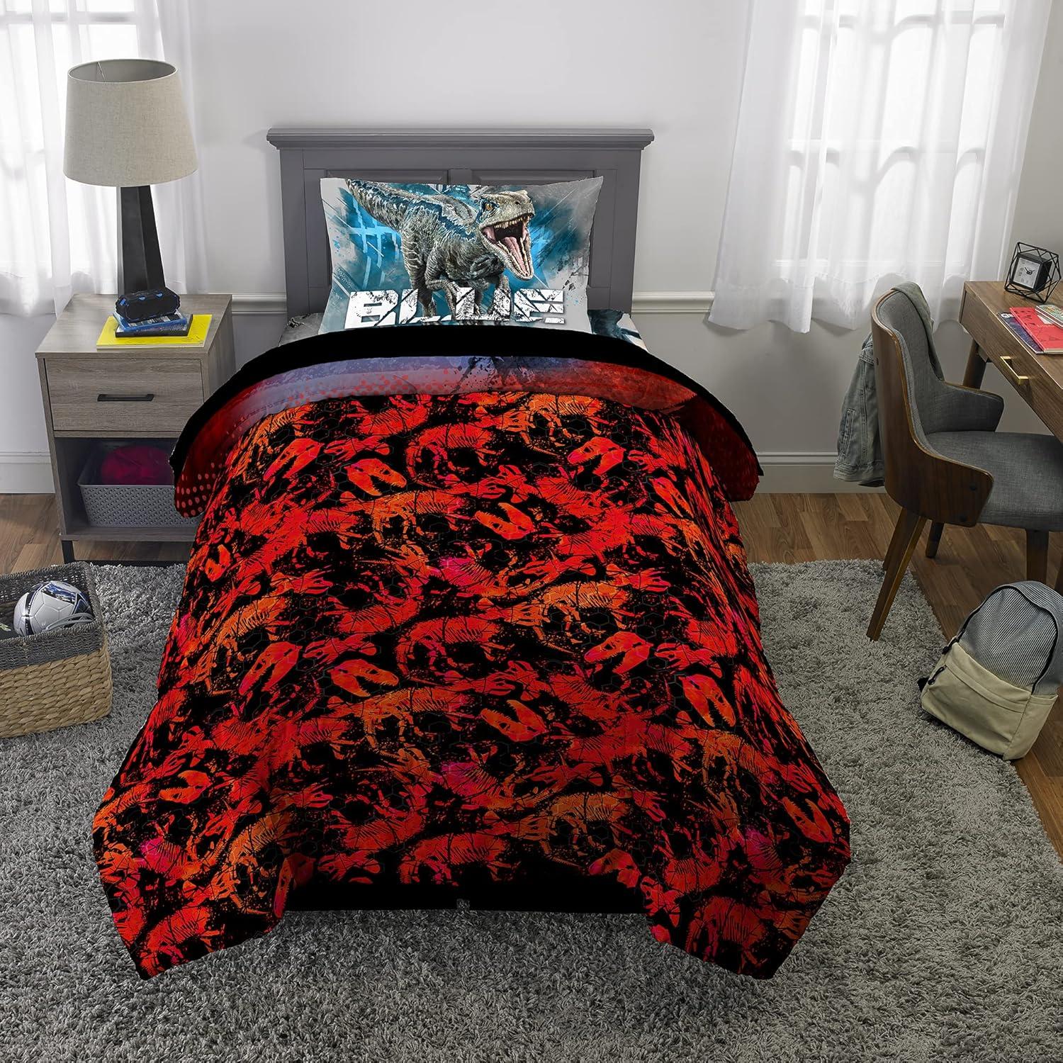 imageFranco Ms Rachel Educational Adventures Kids Bedding Super Soft Microfiber Comforter and Sheet Set 4 Piece Twin Size Officially Licensed ProductJurassic World