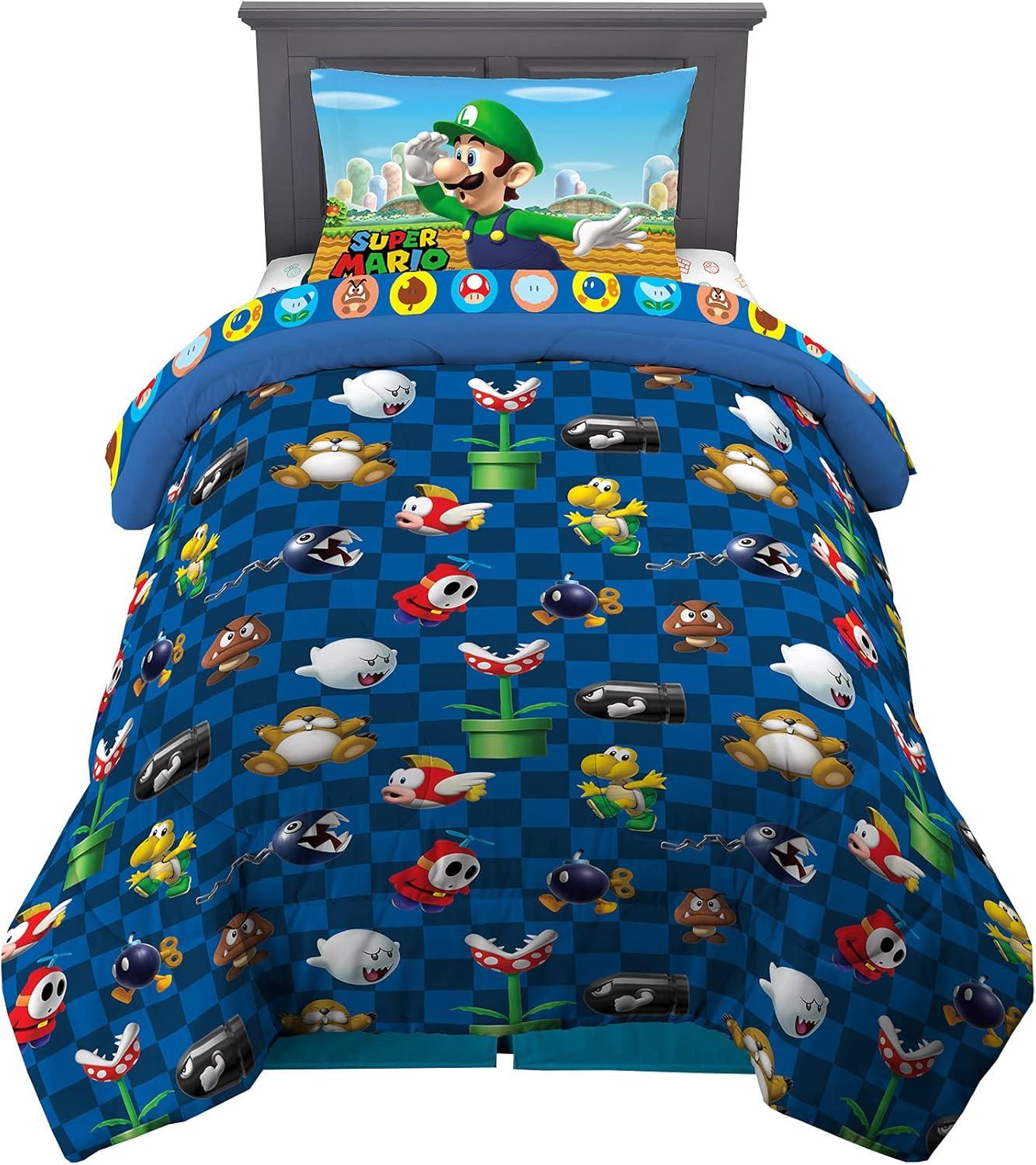 imageFranco Ms Rachel Educational Adventures Kids Bedding Super Soft Microfiber Comforter and Sheet Set 4 Piece Twin Size Officially Licensed ProductMario