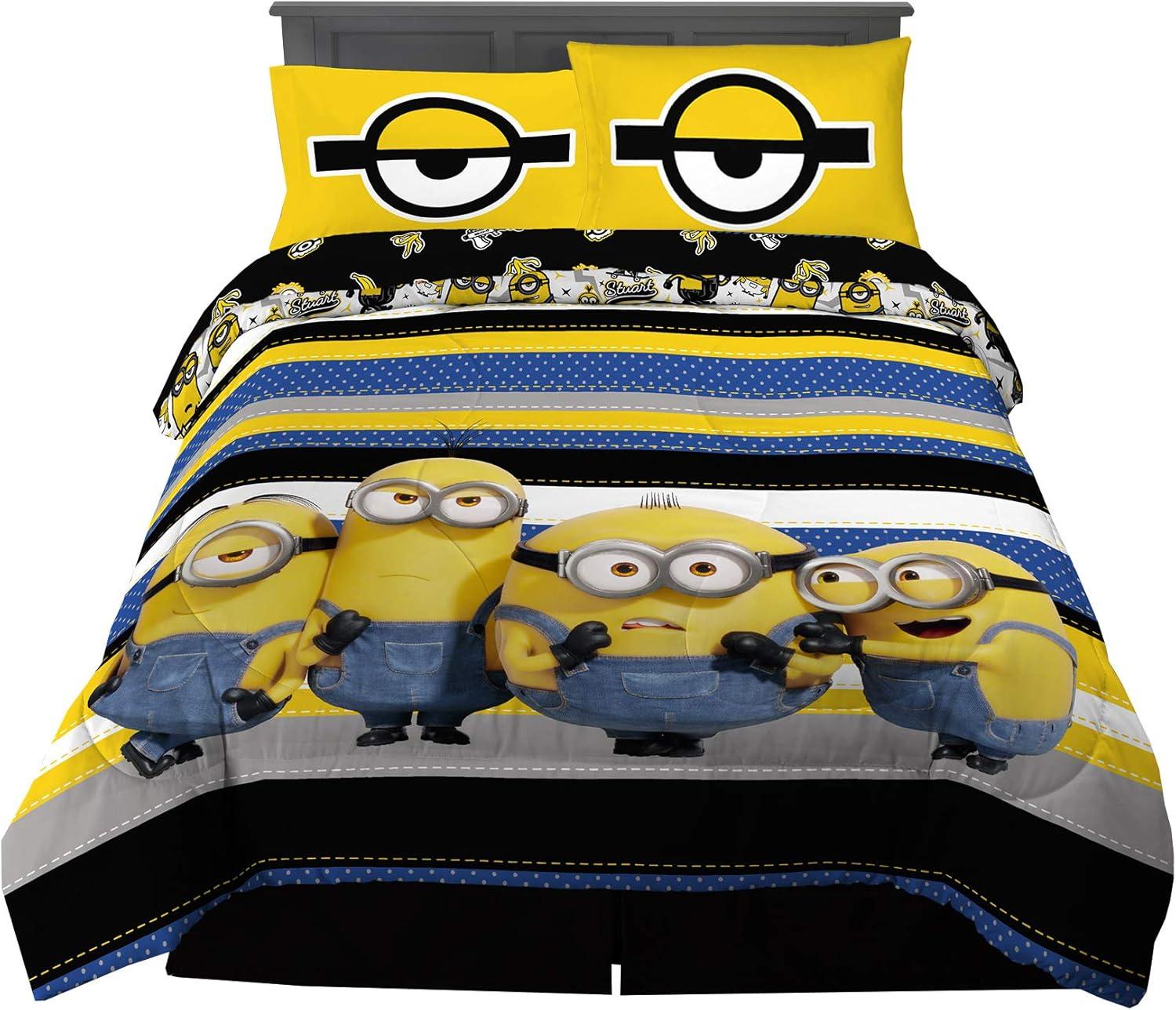 imageFranco Ms Rachel Educational Adventures Kids Bedding Super Soft Microfiber Comforter and Sheet Set 4 Piece Twin Size Officially Licensed ProductMinions the Rise of Gru