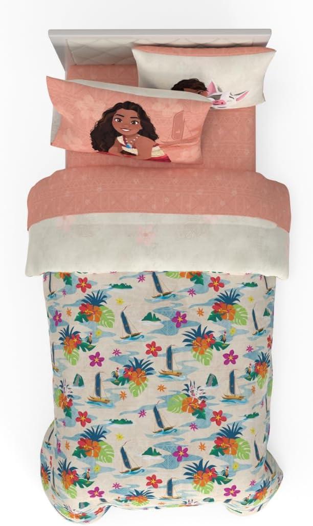 imageFranco Ms Rachel Educational Adventures Kids Bedding Super Soft Microfiber Comforter and Sheet Set 4 Piece Twin Size Officially Licensed ProductMoana 2