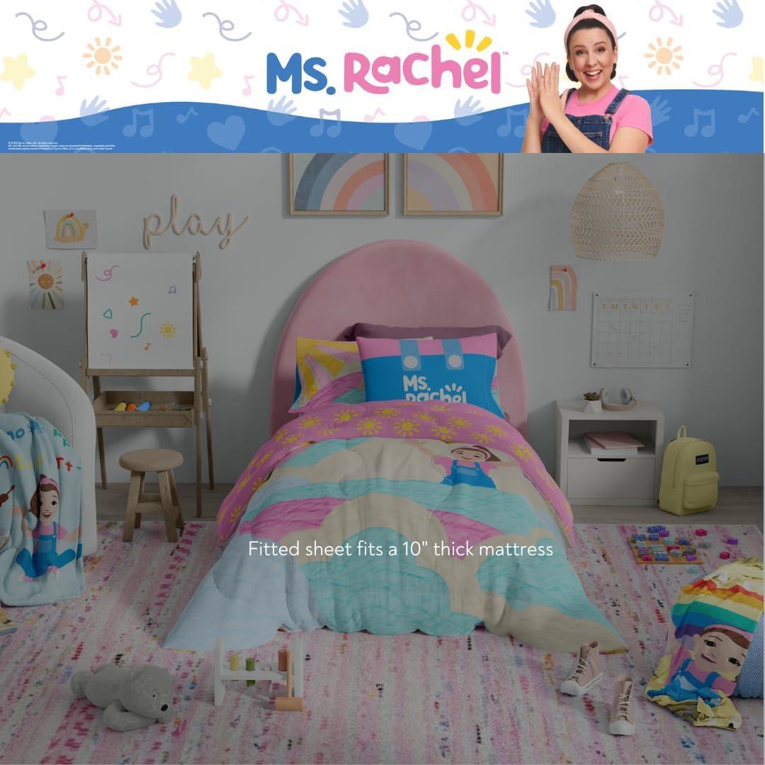 imageFranco Ms Rachel Educational Adventures Kids Bedding Super Soft Microfiber Comforter and Sheet Set 4 Piece Twin Size Officially Licensed ProductMs Rachel