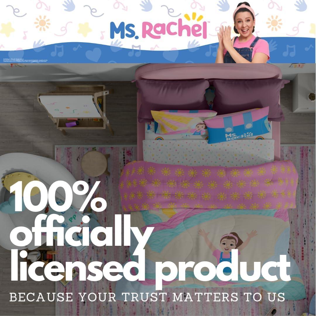 imageFranco Ms Rachel Educational Adventures Kids Bedding Super Soft Microfiber Comforter and Sheet Set 4 Piece Twin Size Officially Licensed ProductMs Rachel