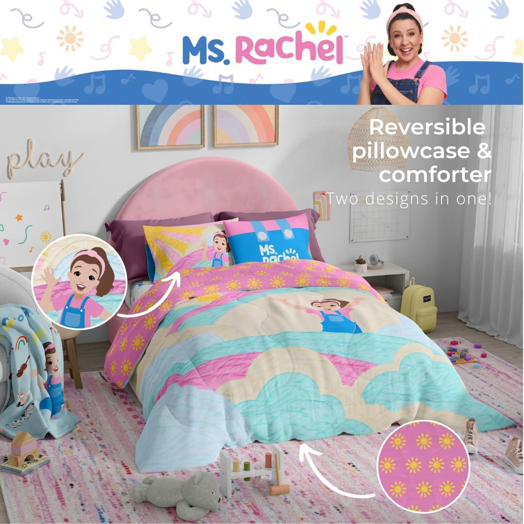 imageFranco Ms Rachel Educational Adventures Kids Bedding Super Soft Microfiber Comforter and Sheet Set 4 Piece Twin Size Officially Licensed ProductMs Rachel