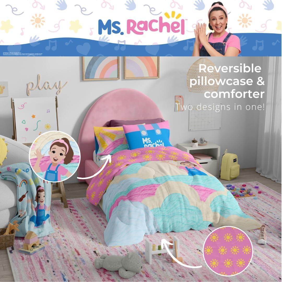 imageFranco Ms Rachel Educational Adventures Kids Bedding Super Soft Microfiber Comforter and Sheet Set 4 Piece Twin Size Officially Licensed ProductMs Rachel