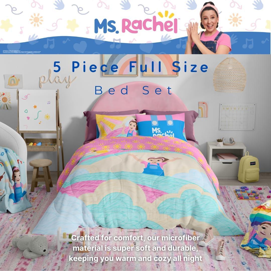imageFranco Ms Rachel Educational Adventures Kids Bedding Super Soft Microfiber Comforter and Sheet Set 4 Piece Twin Size Officially Licensed ProductMs Rachel