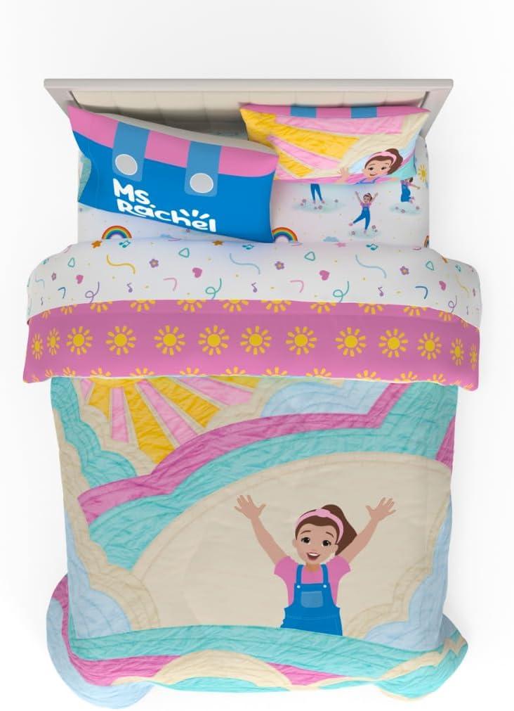 imageFranco Ms Rachel Educational Adventures Kids Bedding Super Soft Microfiber Comforter and Sheet Set 4 Piece Twin Size Officially Licensed ProductMs Rachel
