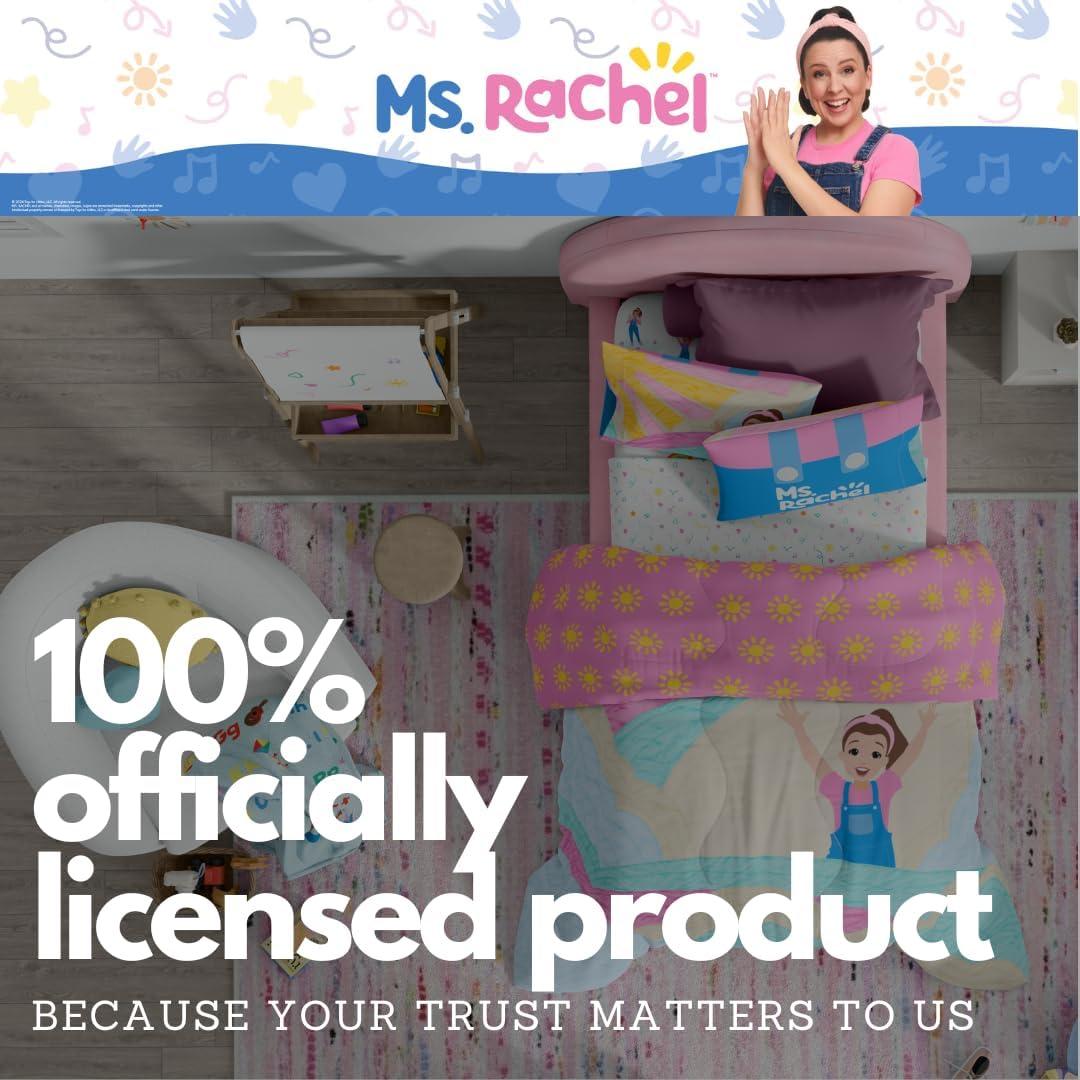 imageFranco Ms Rachel Educational Adventures Kids Bedding Super Soft Microfiber Comforter and Sheet Set 4 Piece Twin Size Officially Licensed ProductMs Rachel