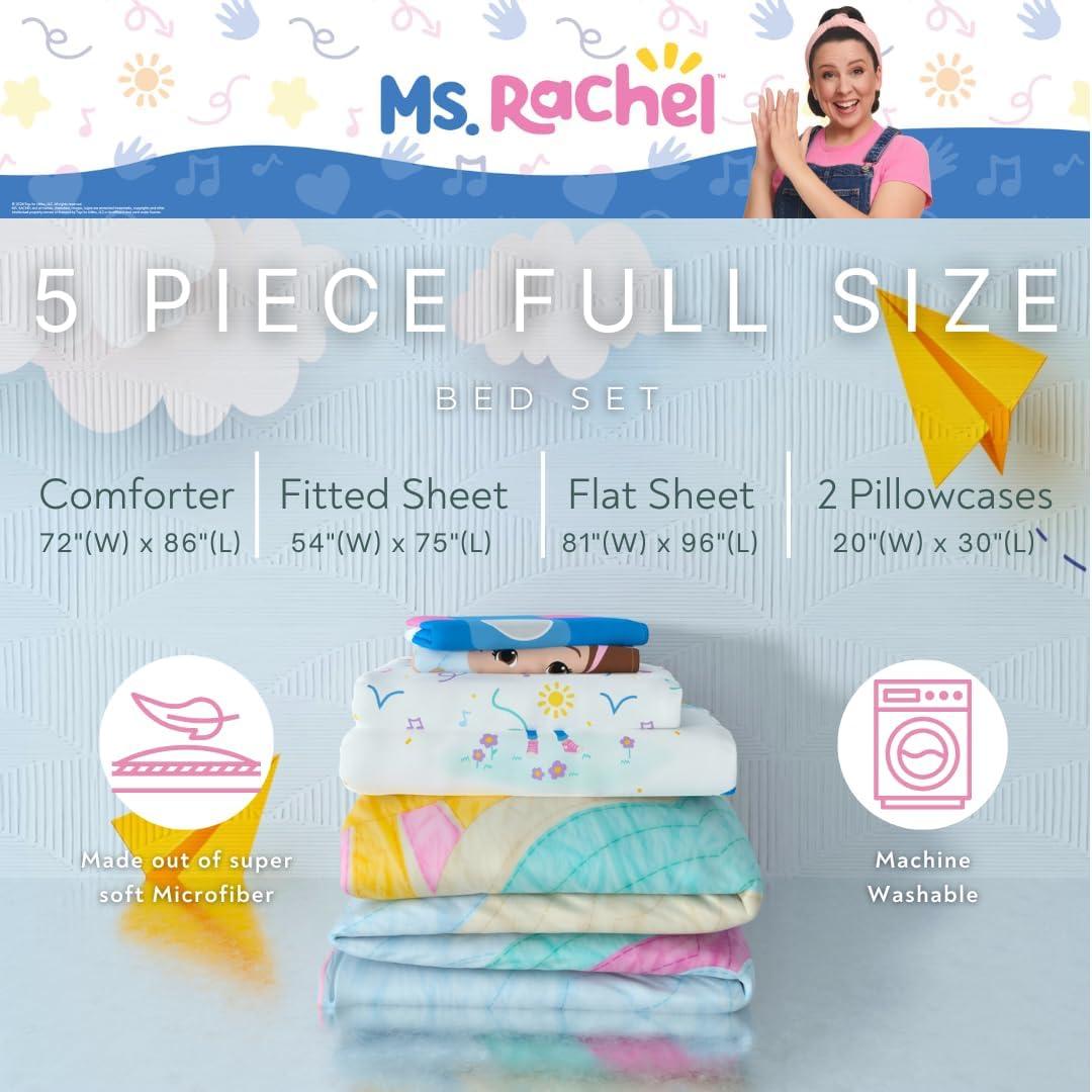 imageFranco Ms Rachel Educational Adventures Kids Bedding Super Soft Microfiber Comforter and Sheet Set 4 Piece Twin Size Officially Licensed ProductMs Rachel