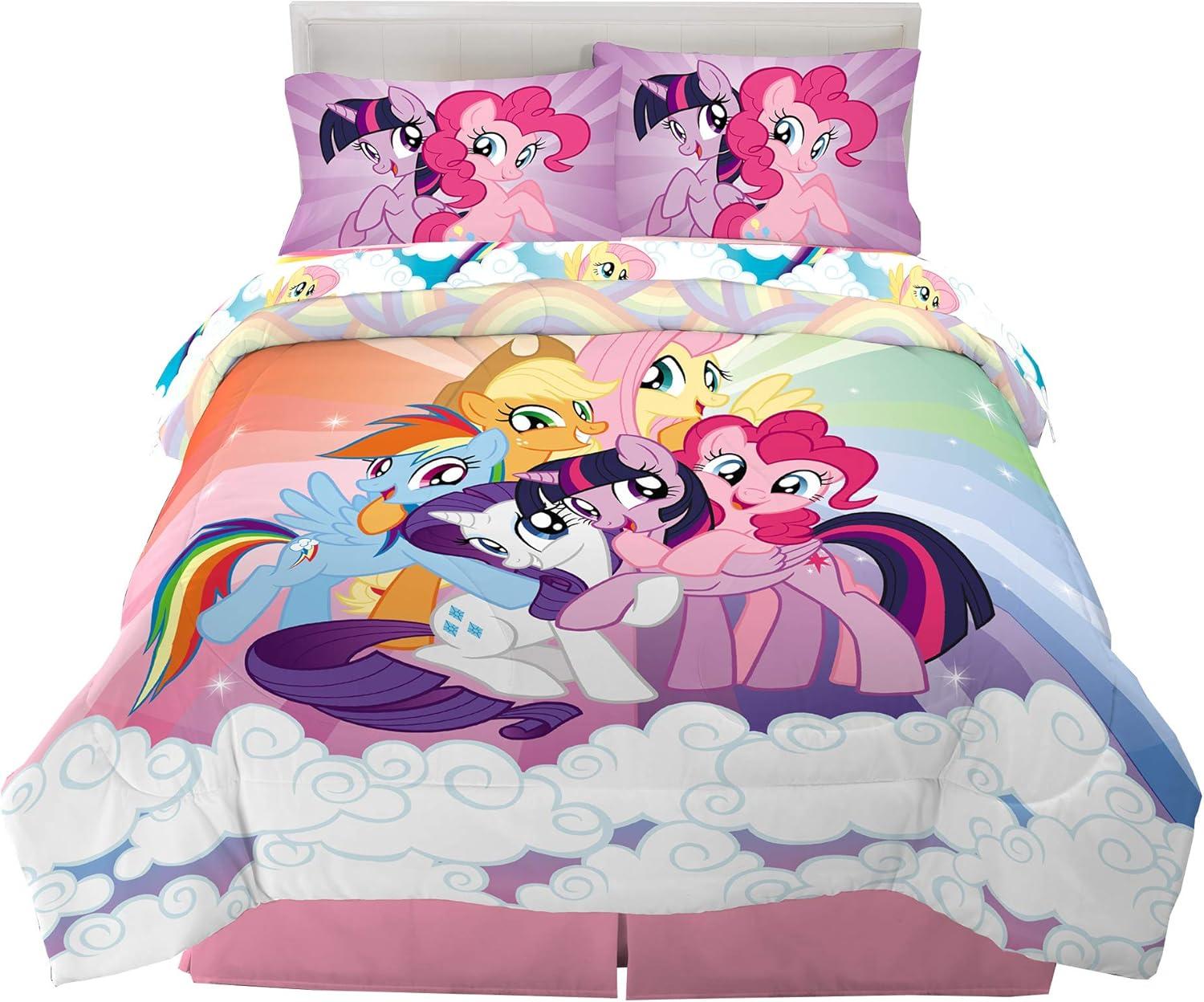 imageFranco Ms Rachel Educational Adventures Kids Bedding Super Soft Microfiber Comforter and Sheet Set 4 Piece Twin Size Officially Licensed ProductMy Little Pony