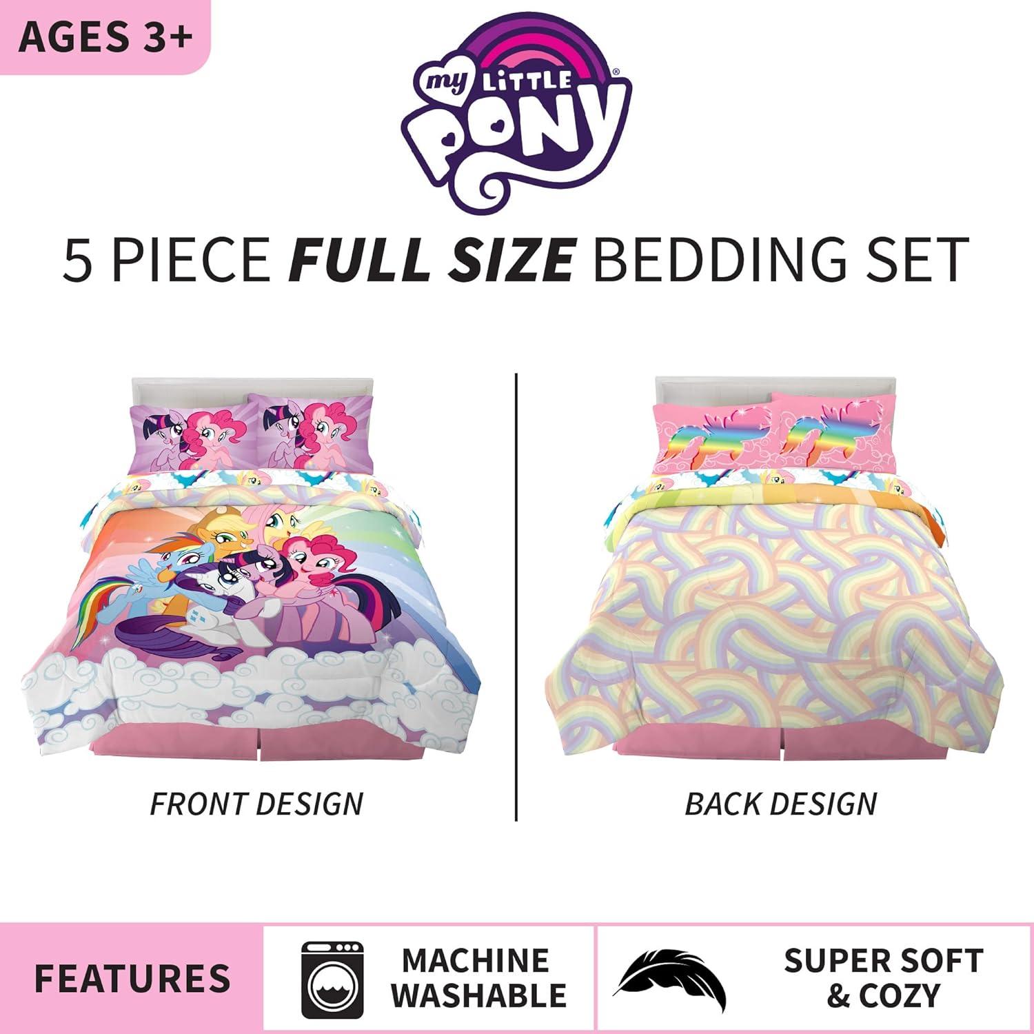 imageFranco Ms Rachel Educational Adventures Kids Bedding Super Soft Microfiber Comforter and Sheet Set 4 Piece Twin Size Officially Licensed ProductMy Little Pony