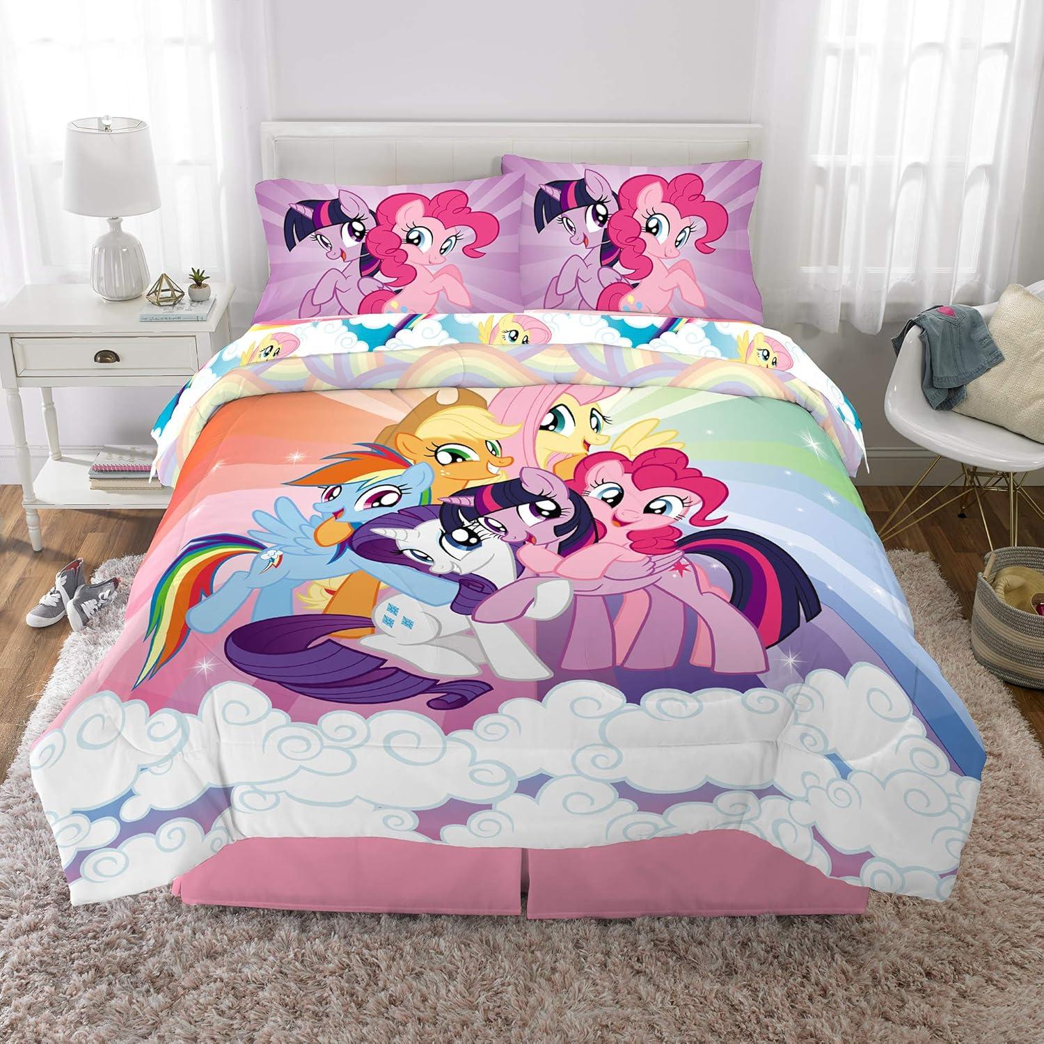 imageFranco Ms Rachel Educational Adventures Kids Bedding Super Soft Microfiber Comforter and Sheet Set 4 Piece Twin Size Officially Licensed ProductMy Little Pony