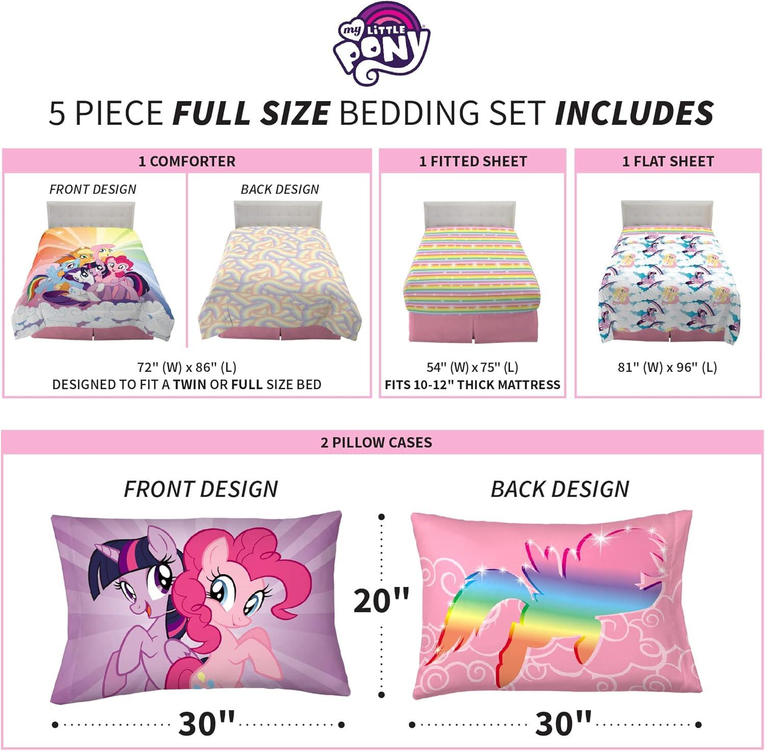 imageFranco Ms Rachel Educational Adventures Kids Bedding Super Soft Microfiber Comforter and Sheet Set 4 Piece Twin Size Officially Licensed ProductMy Little Pony