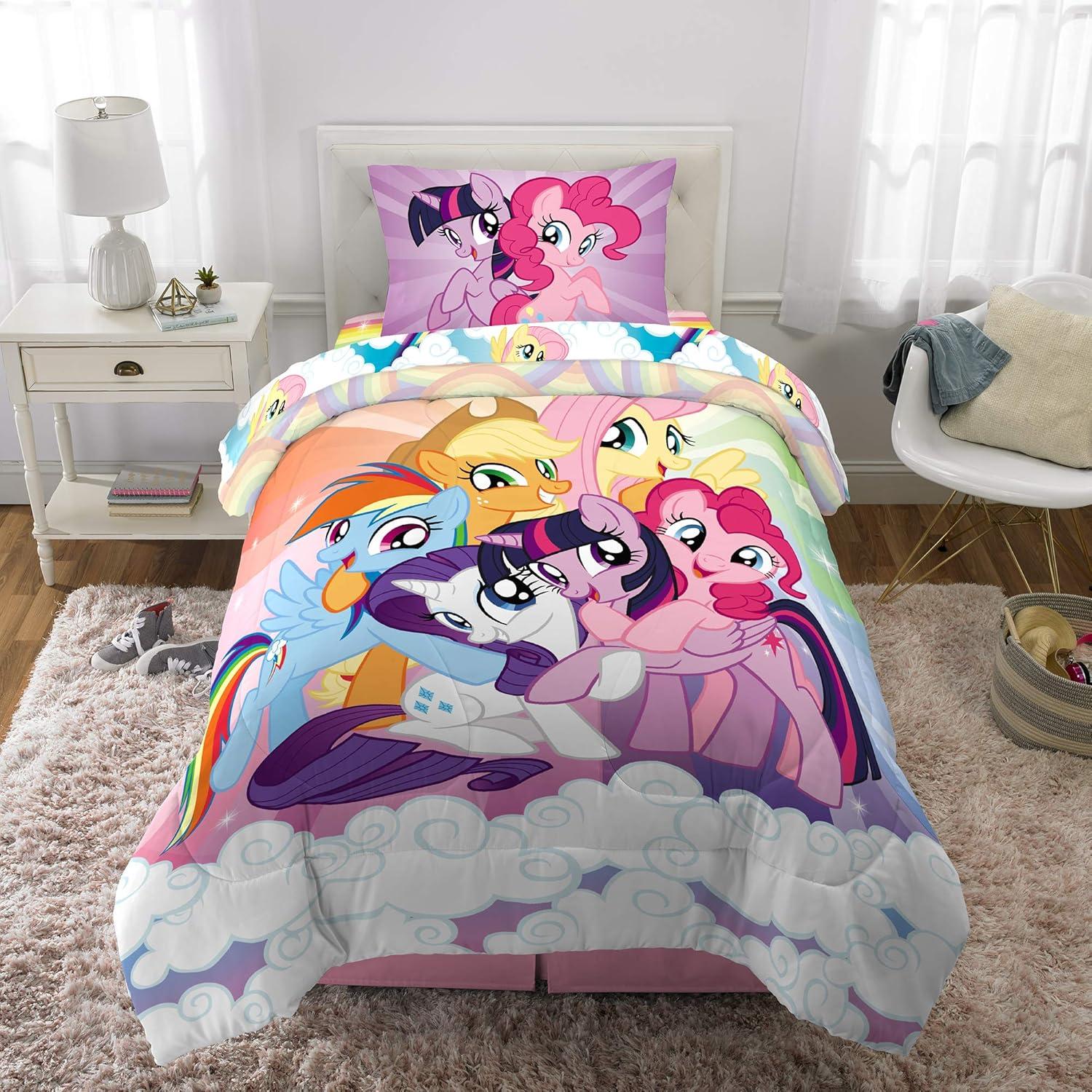 imageFranco Ms Rachel Educational Adventures Kids Bedding Super Soft Microfiber Comforter and Sheet Set 4 Piece Twin Size Officially Licensed ProductMy Little Pony