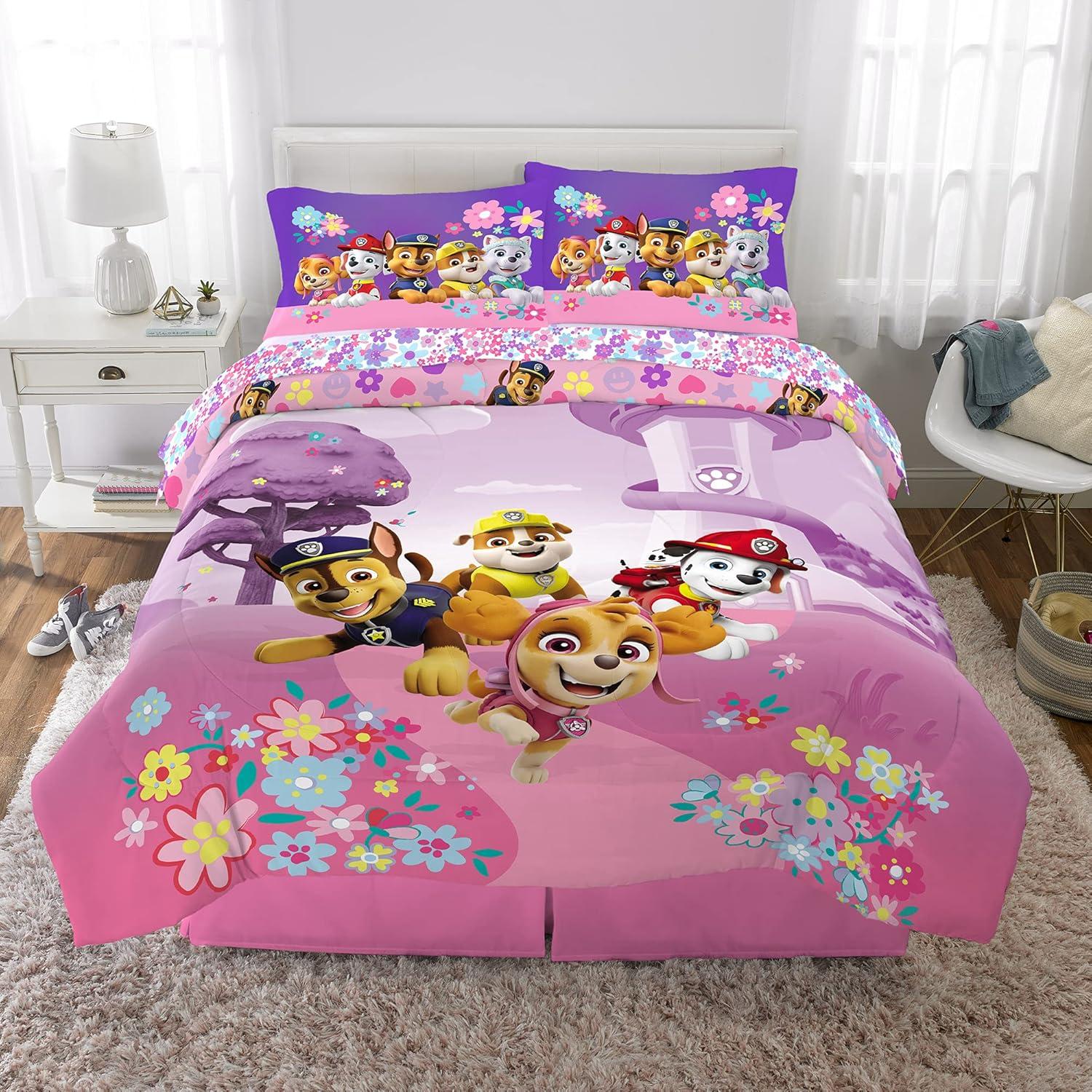 imageFranco Ms Rachel Educational Adventures Kids Bedding Super Soft Microfiber Comforter and Sheet Set 4 Piece Twin Size Officially Licensed ProductPaw Patrol Girls