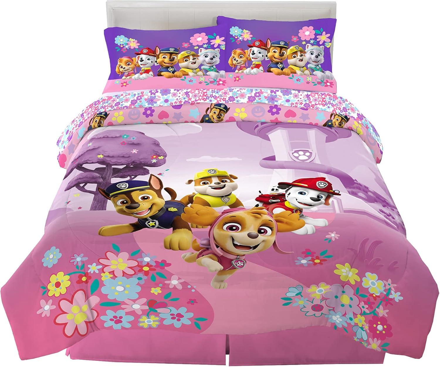 imageFranco Ms Rachel Educational Adventures Kids Bedding Super Soft Microfiber Comforter and Sheet Set 4 Piece Twin Size Officially Licensed ProductPaw Patrol Girls