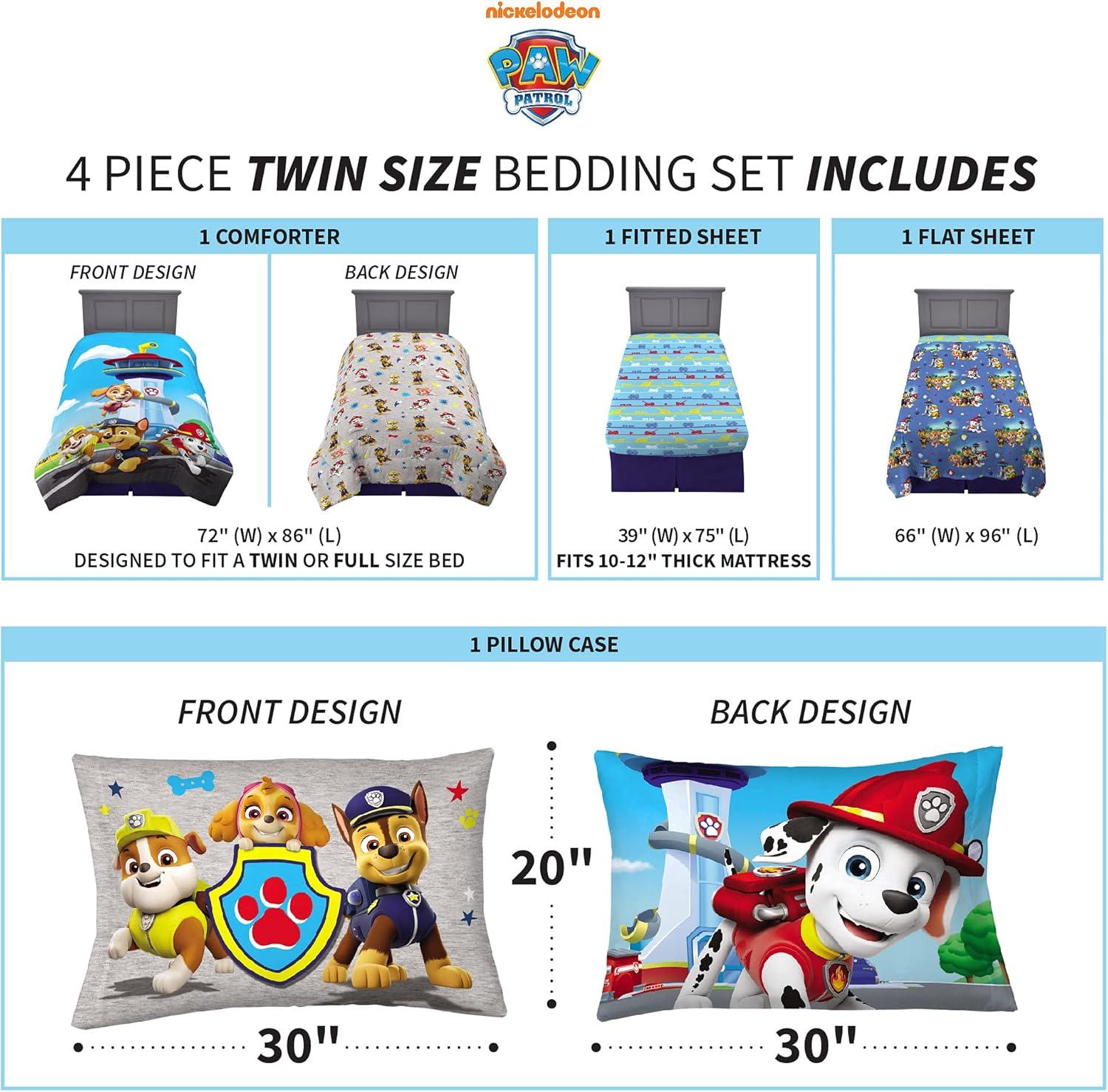 imageFranco Ms Rachel Educational Adventures Kids Bedding Super Soft Microfiber Comforter and Sheet Set 4 Piece Twin Size Officially Licensed ProductPaw Patrol