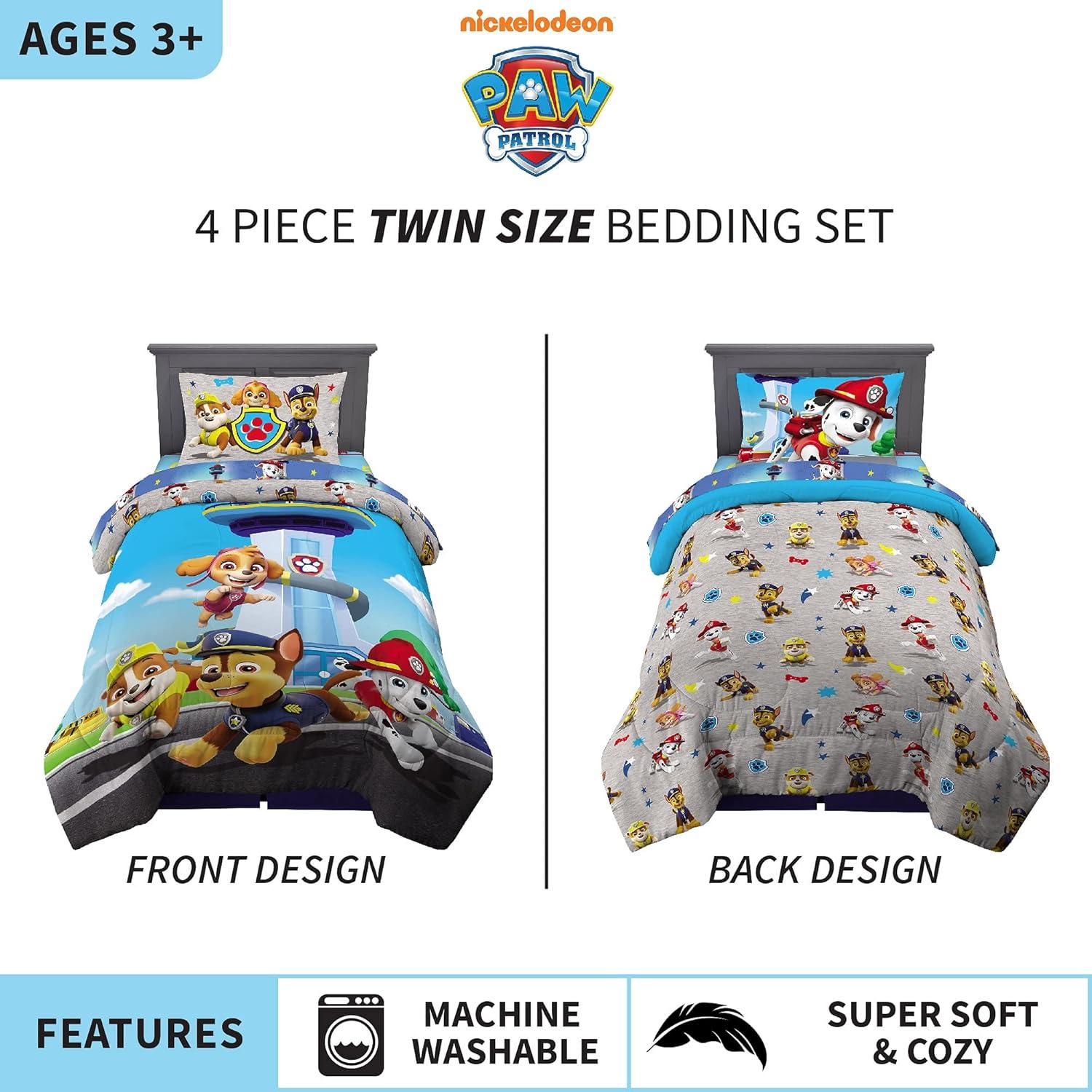 imageFranco Ms Rachel Educational Adventures Kids Bedding Super Soft Microfiber Comforter and Sheet Set 4 Piece Twin Size Officially Licensed ProductPaw Patrol