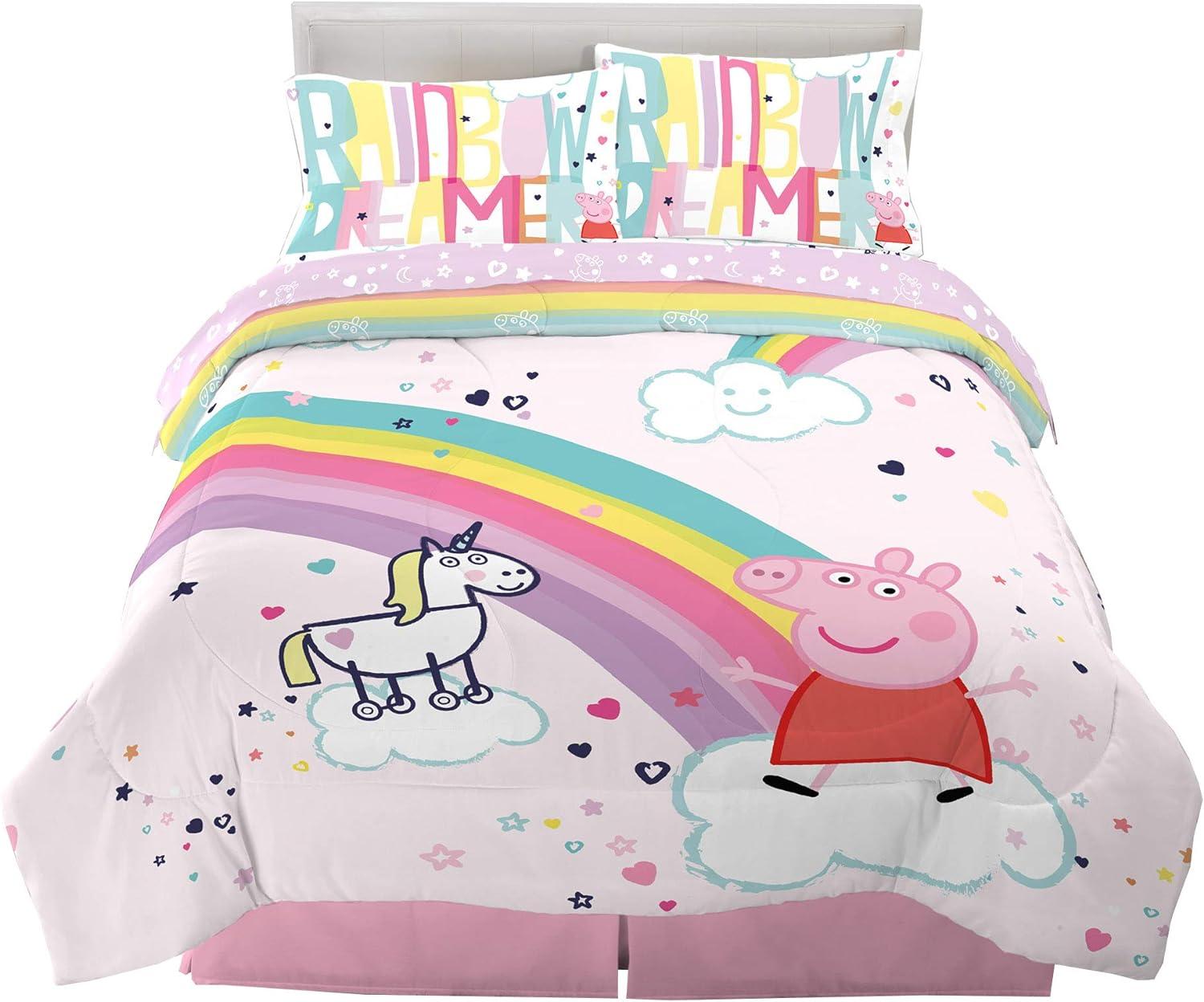 imageFranco Ms Rachel Educational Adventures Kids Bedding Super Soft Microfiber Comforter and Sheet Set 4 Piece Twin Size Officially Licensed ProductPeppa Pig