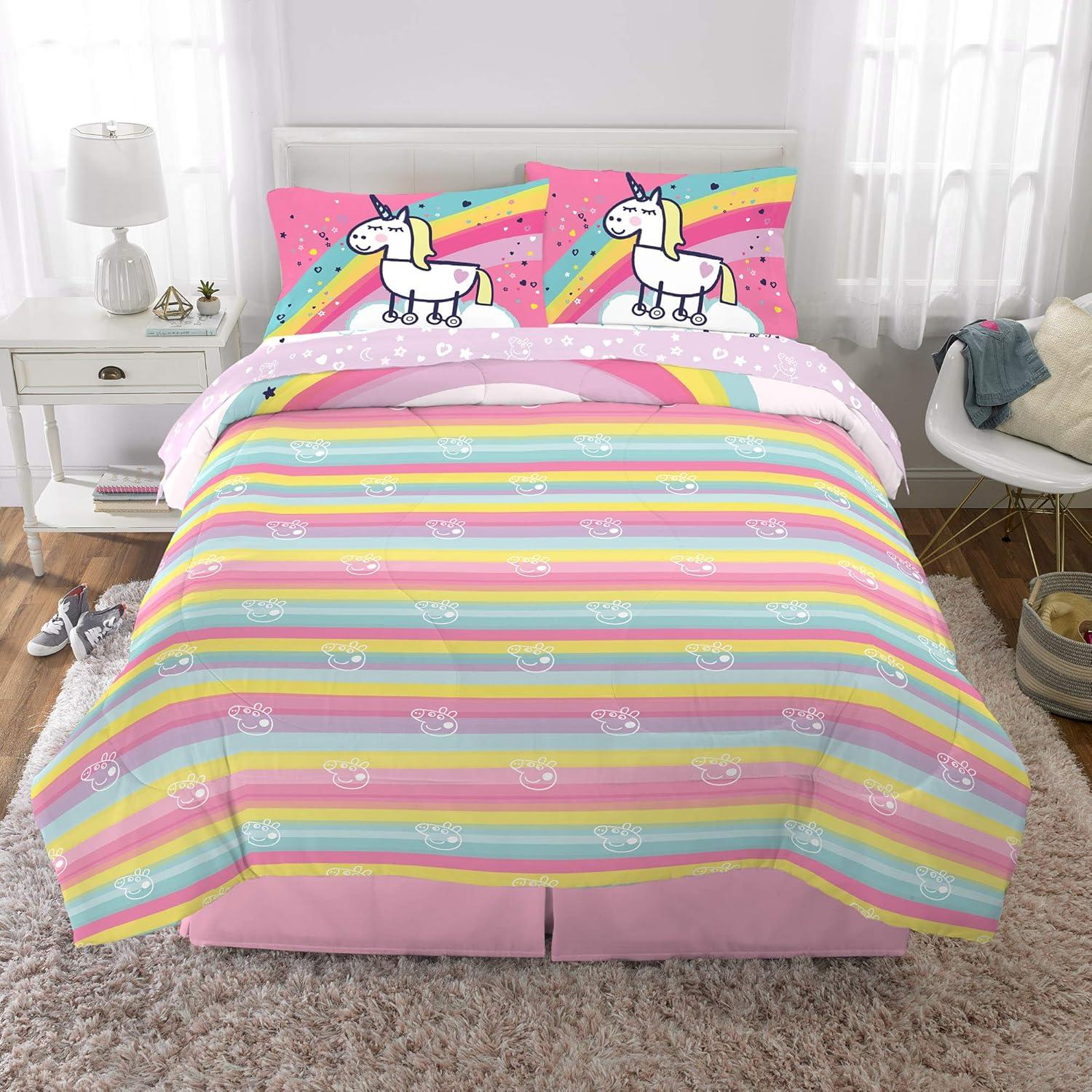 imageFranco Ms Rachel Educational Adventures Kids Bedding Super Soft Microfiber Comforter and Sheet Set 4 Piece Twin Size Officially Licensed ProductPeppa Pig