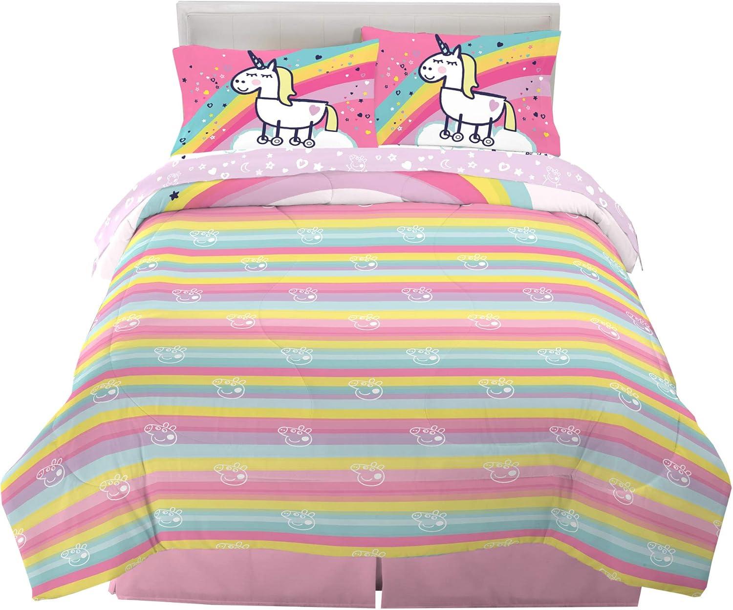 imageFranco Ms Rachel Educational Adventures Kids Bedding Super Soft Microfiber Comforter and Sheet Set 4 Piece Twin Size Officially Licensed ProductPeppa Pig