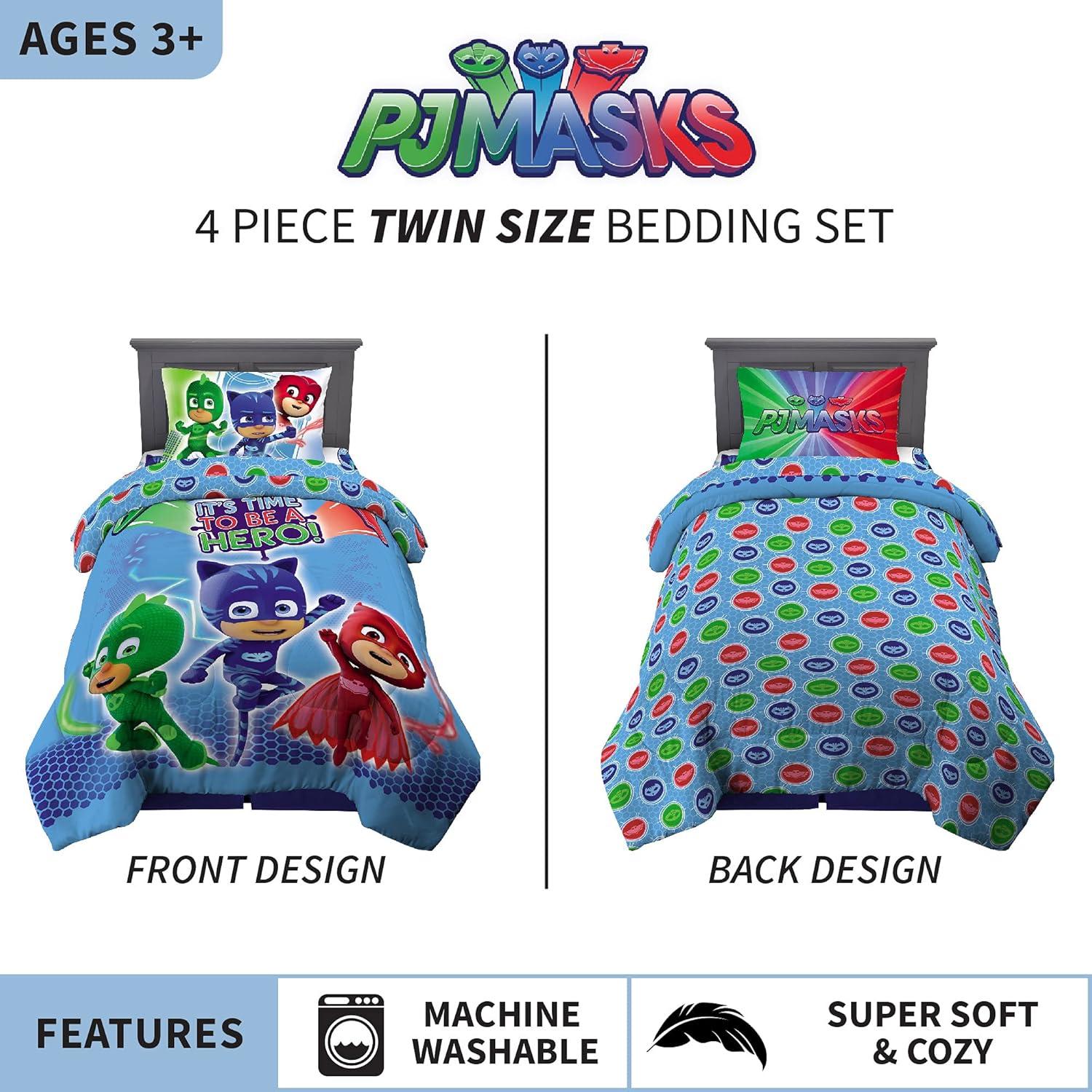 imageFranco Ms Rachel Educational Adventures Kids Bedding Super Soft Microfiber Comforter and Sheet Set 4 Piece Twin Size Officially Licensed ProductPj Masks