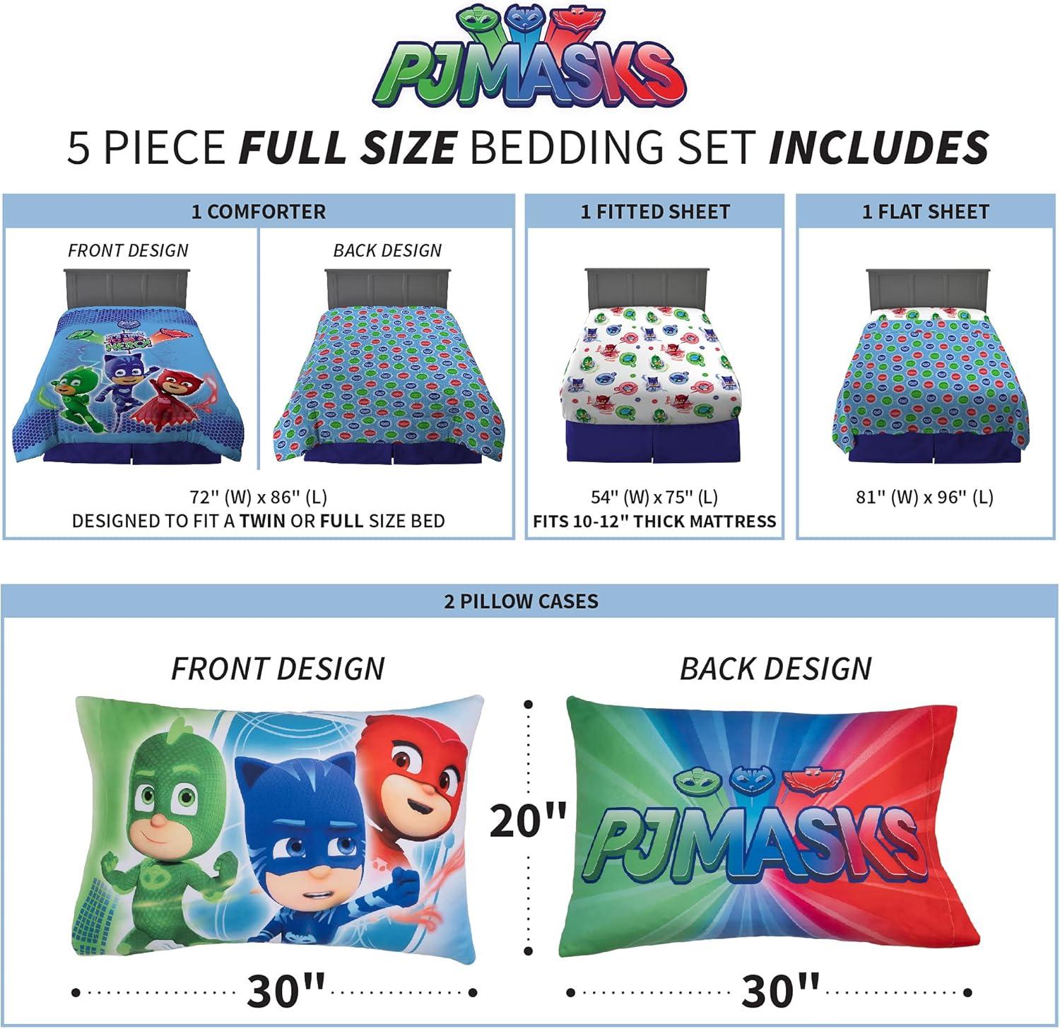 imageFranco Ms Rachel Educational Adventures Kids Bedding Super Soft Microfiber Comforter and Sheet Set 4 Piece Twin Size Officially Licensed ProductPj Masks