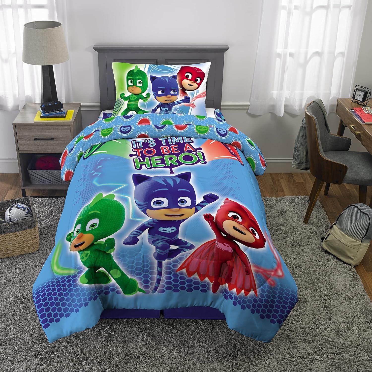imageFranco Ms Rachel Educational Adventures Kids Bedding Super Soft Microfiber Comforter and Sheet Set 4 Piece Twin Size Officially Licensed ProductPj Masks