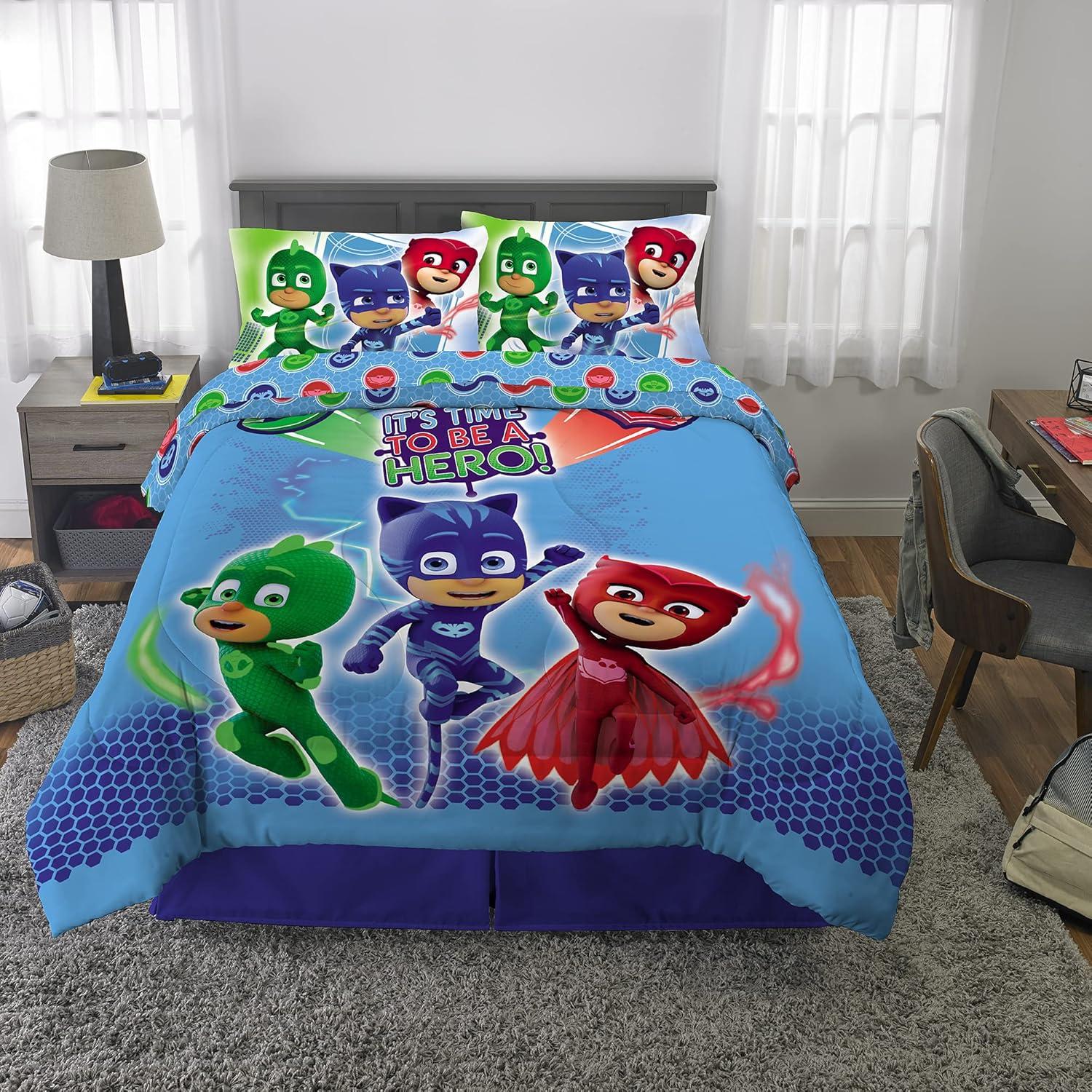 imageFranco Ms Rachel Educational Adventures Kids Bedding Super Soft Microfiber Comforter and Sheet Set 4 Piece Twin Size Officially Licensed ProductPj Masks