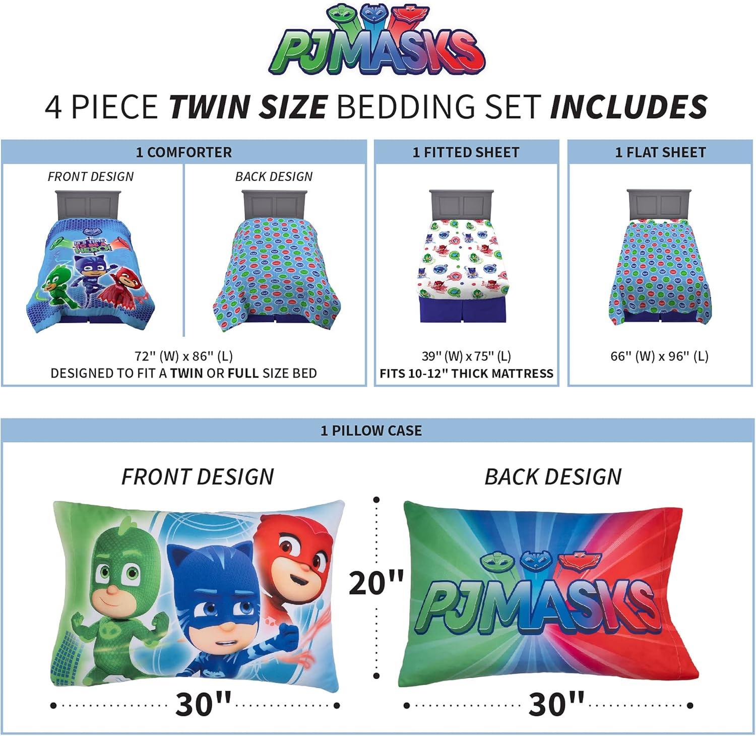 imageFranco Ms Rachel Educational Adventures Kids Bedding Super Soft Microfiber Comforter and Sheet Set 4 Piece Twin Size Officially Licensed ProductPj Masks