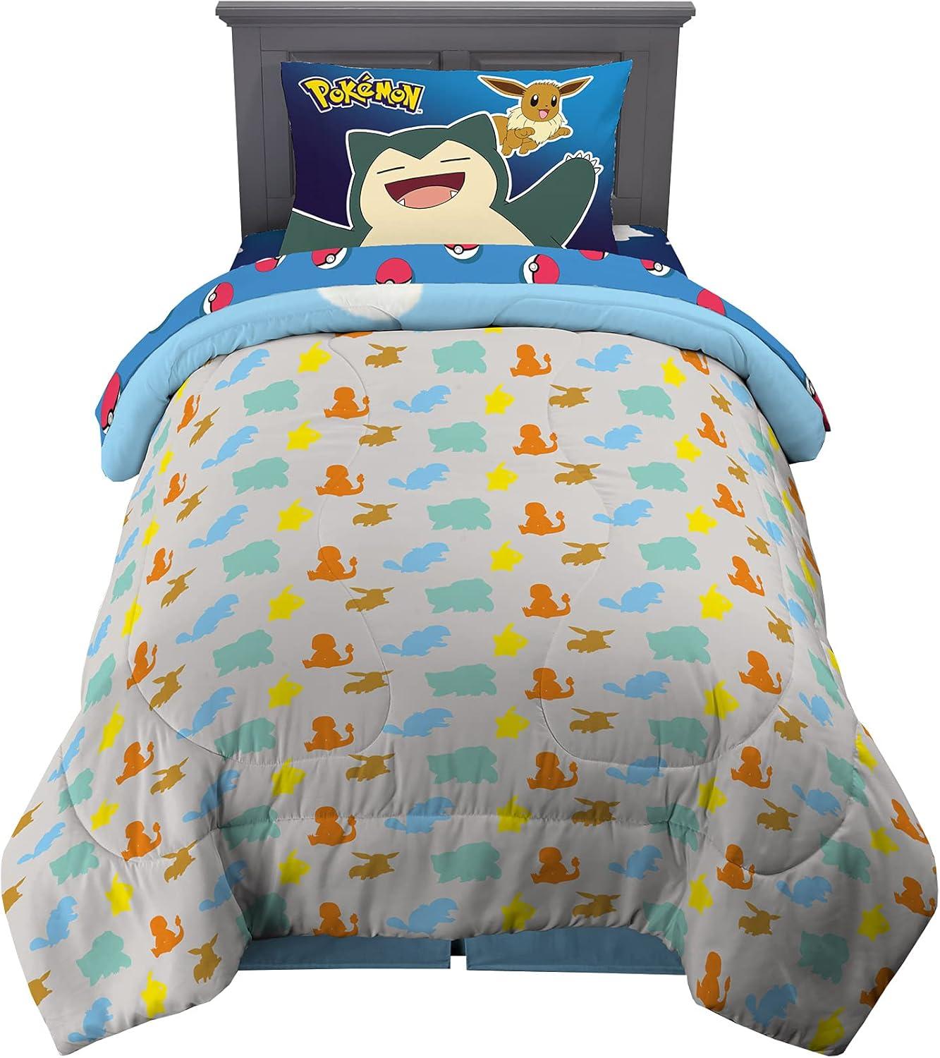 imageFranco Ms Rachel Educational Adventures Kids Bedding Super Soft Microfiber Comforter and Sheet Set 4 Piece Twin Size Officially Licensed ProductPokemon