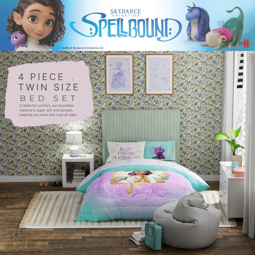 imageFranco Ms Rachel Educational Adventures Kids Bedding Super Soft Microfiber Comforter and Sheet Set 4 Piece Twin Size Officially Licensed ProductSpellbound